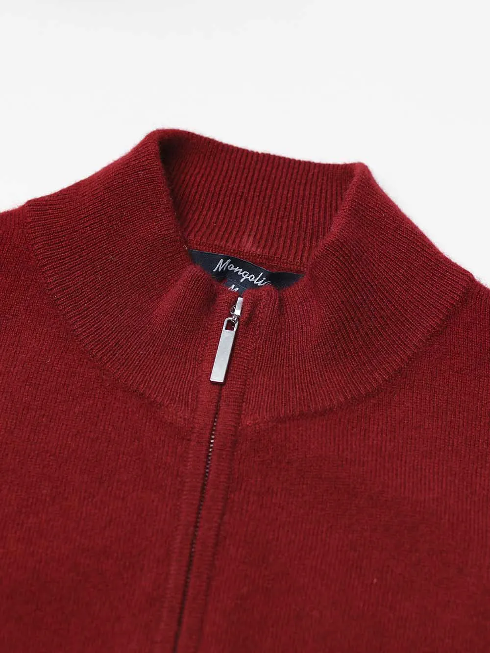 100% Mongolian Cashmere Zip Cardigan