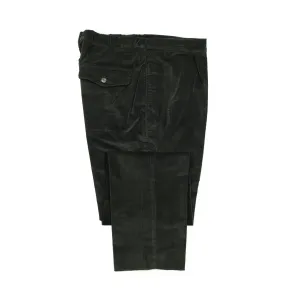 Aavicenna single pleat easy pants in bottle green cotton velvet