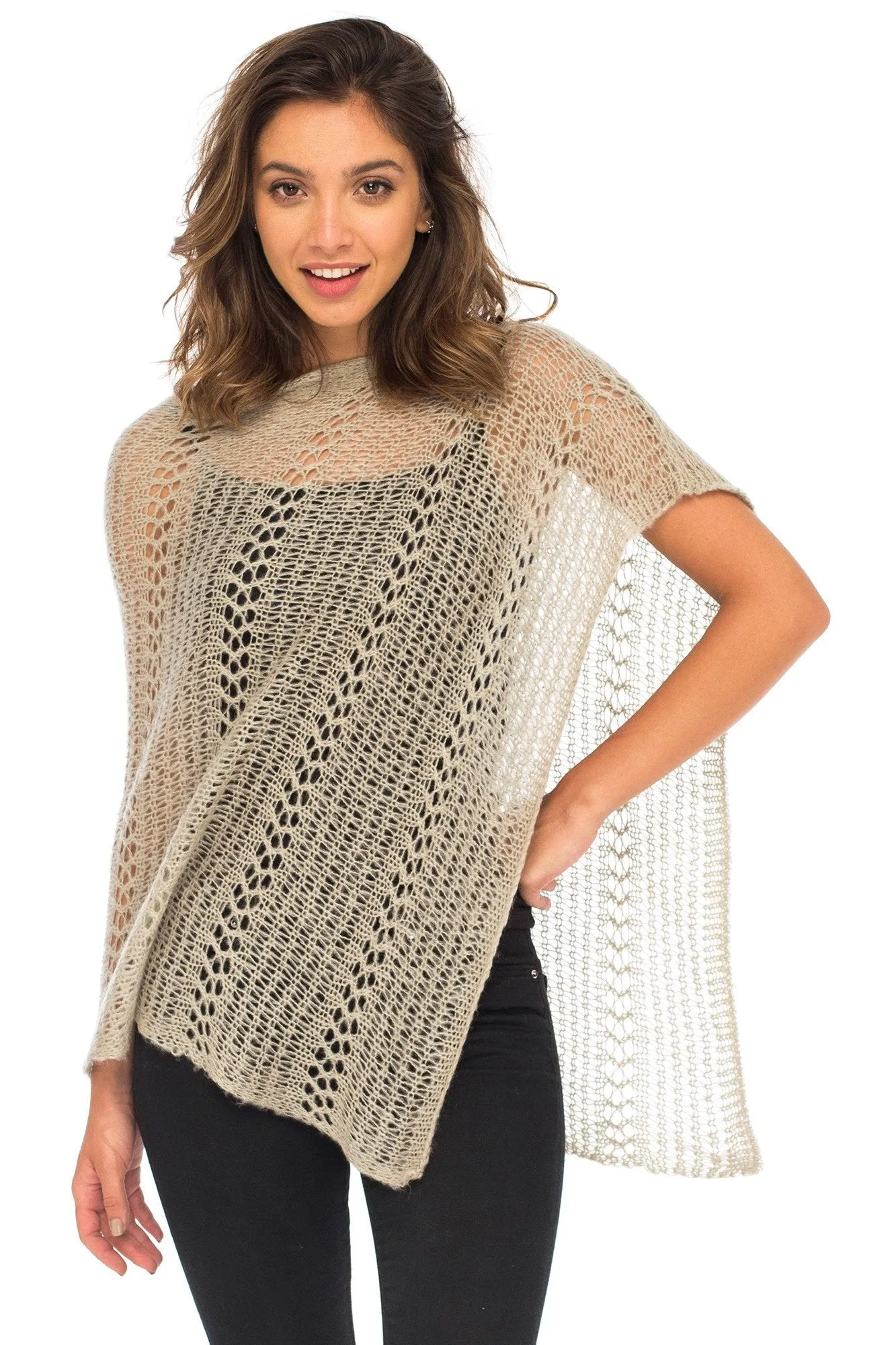 Back From Bali Womens Shrug Poncho, Lightweight Shrug Pullover Sweater Soft