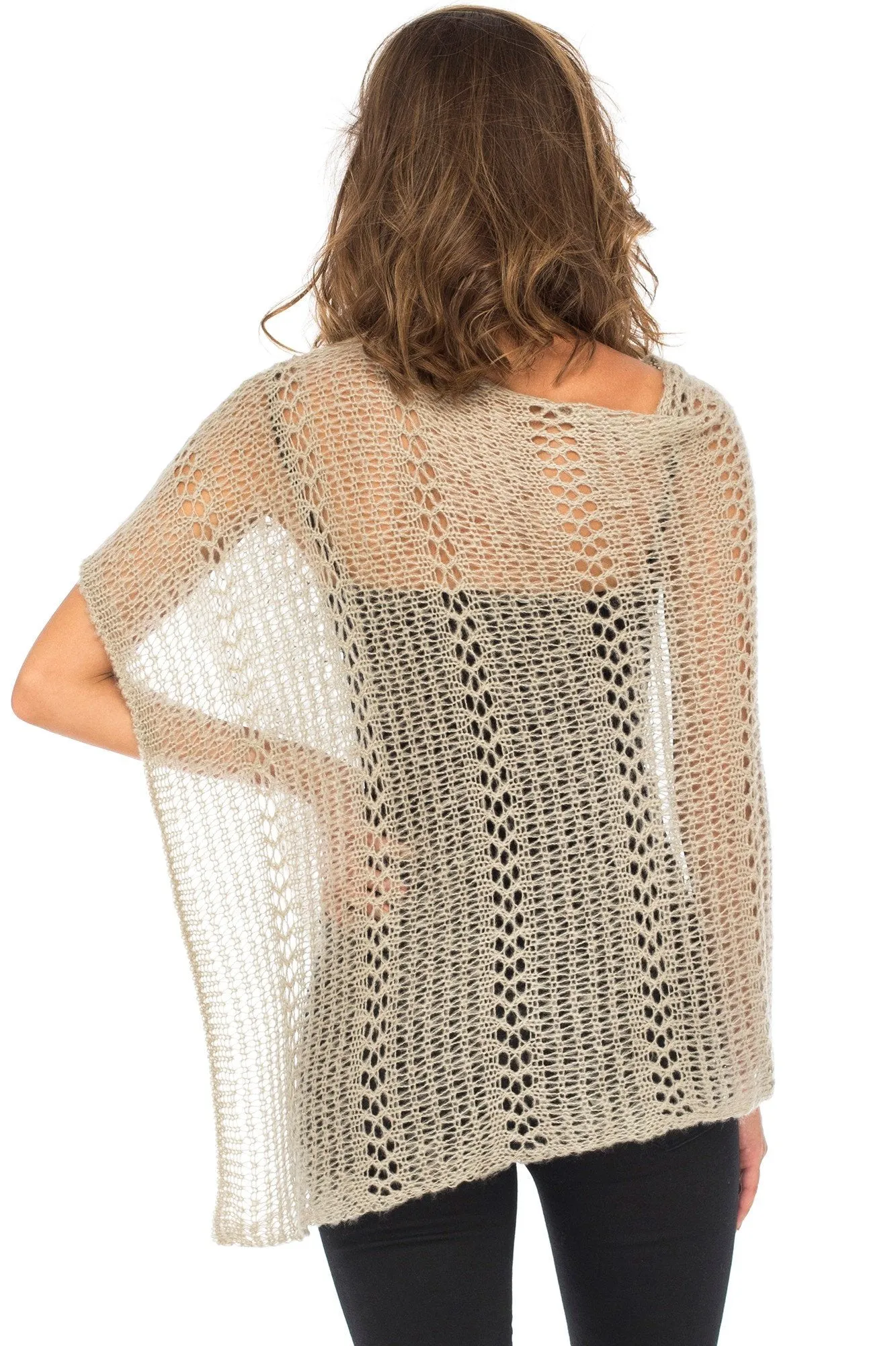 Back From Bali Womens Shrug Poncho, Lightweight Shrug Pullover Sweater Soft