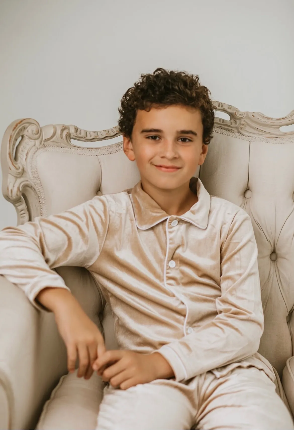 Boys Luxury Gold Velvet Pyjamas