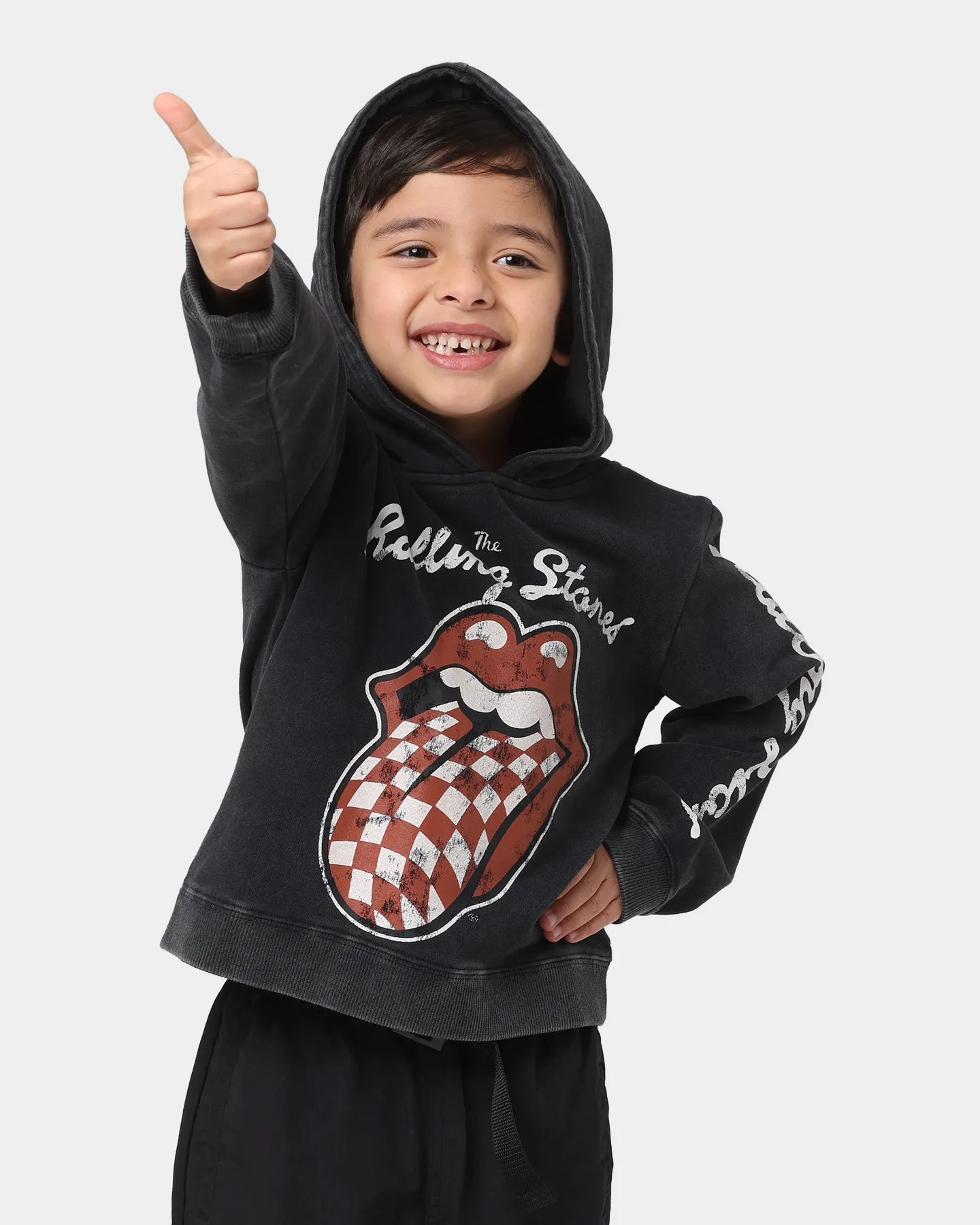 Bravado Kids' Rolling Stone Checker Hoodie Black