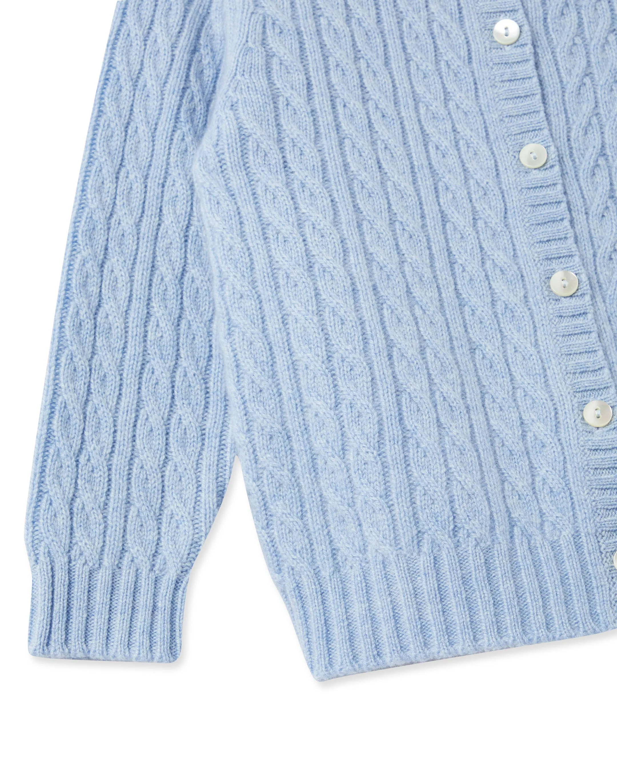 Cashmere Cable Cardigan Cornflower Blue