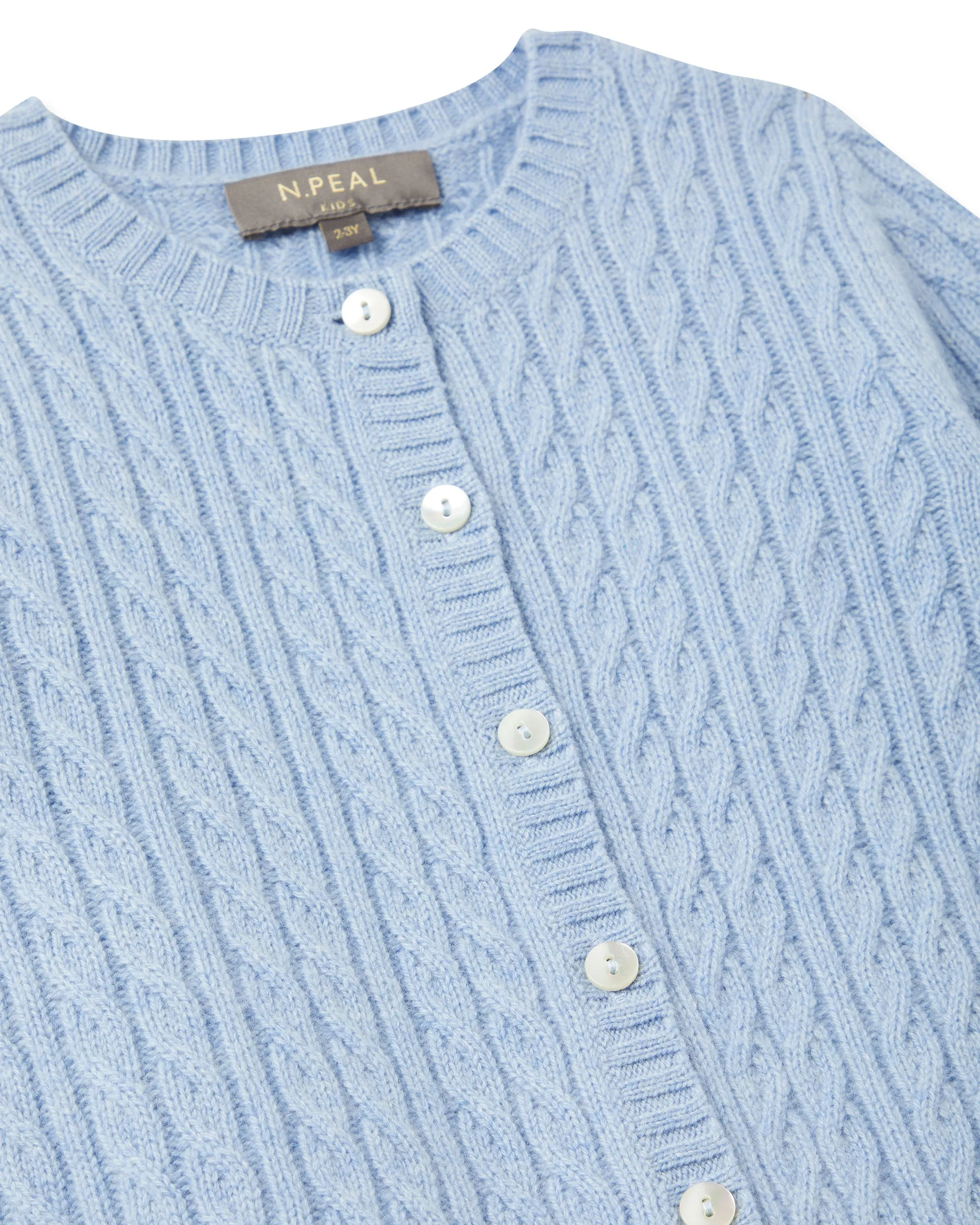 Cashmere Cable Cardigan Cornflower Blue