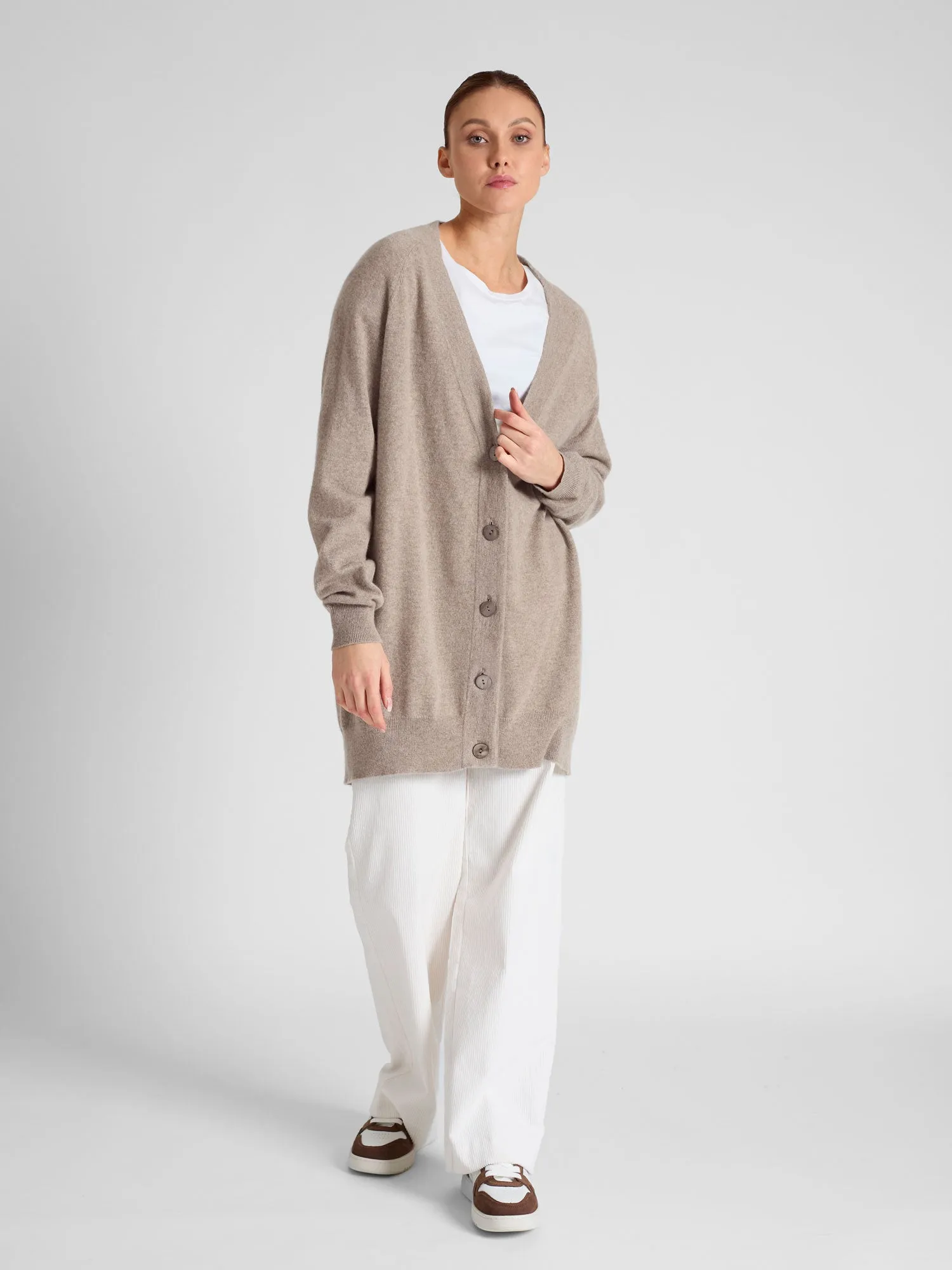 Cashmere cardigan "Lykke" - toast