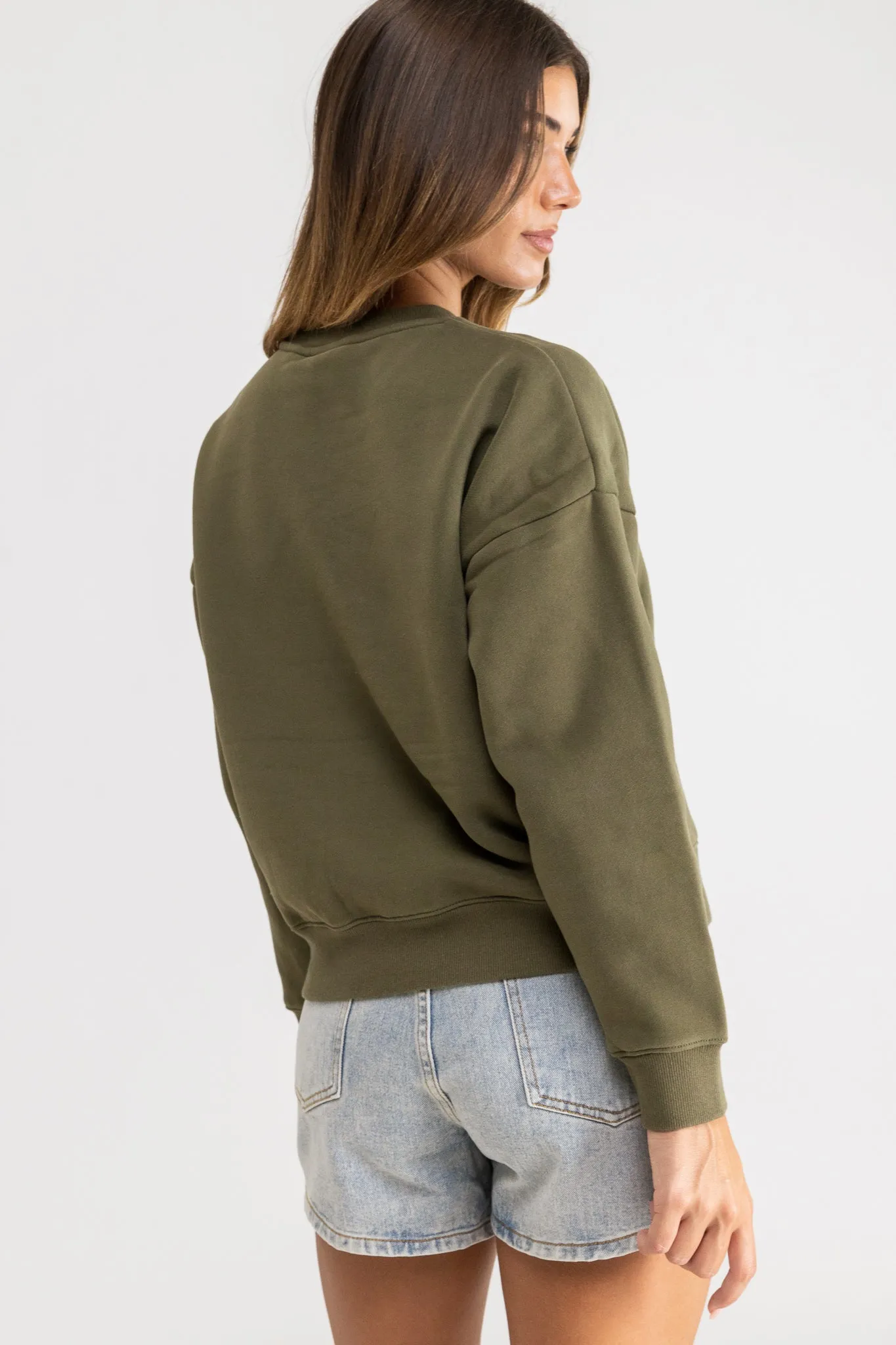 Classic Crew Neck Fleece Olive