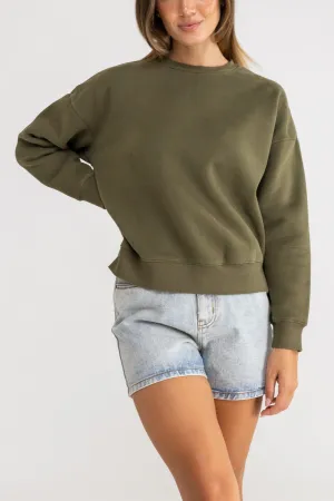 Classic Crew Neck Fleece Olive