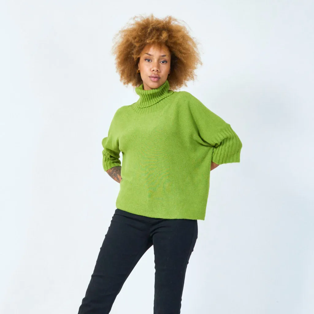 Cozy turtleneck knit poncho wholesale