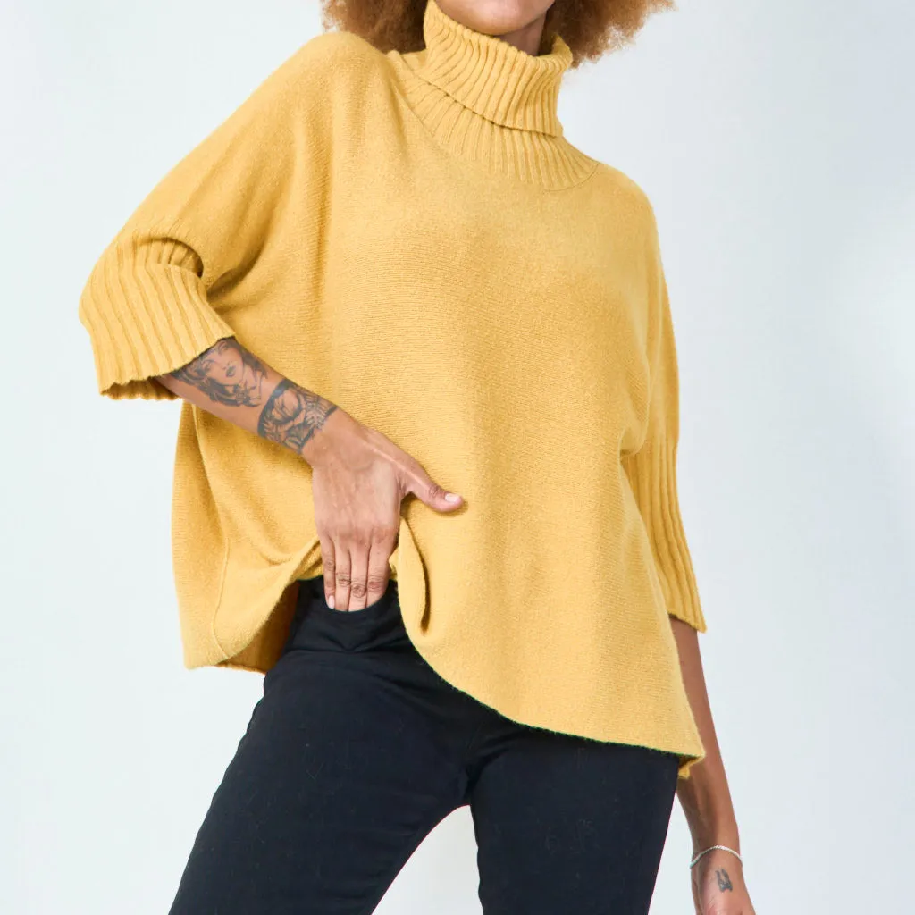 Cozy turtleneck knit poncho wholesale