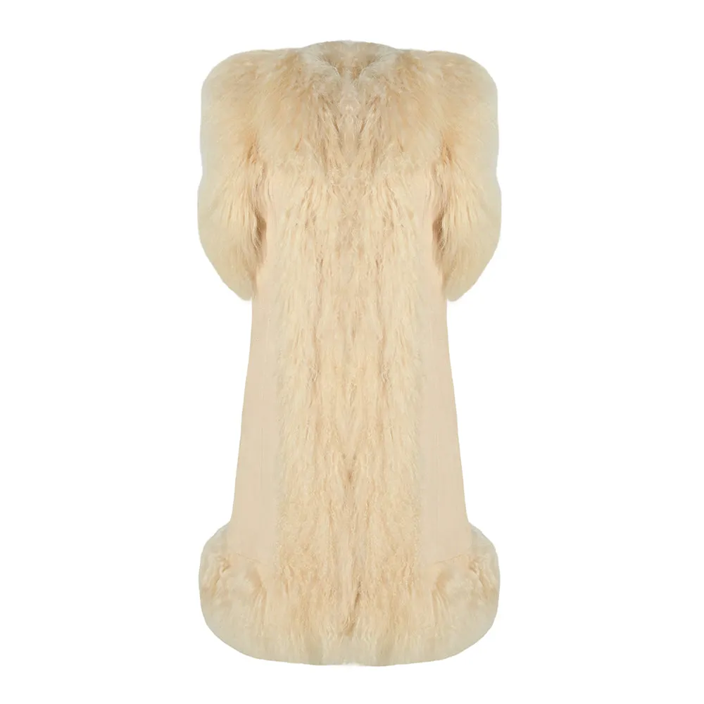 Dorothy Suede Shearling Midi Vest