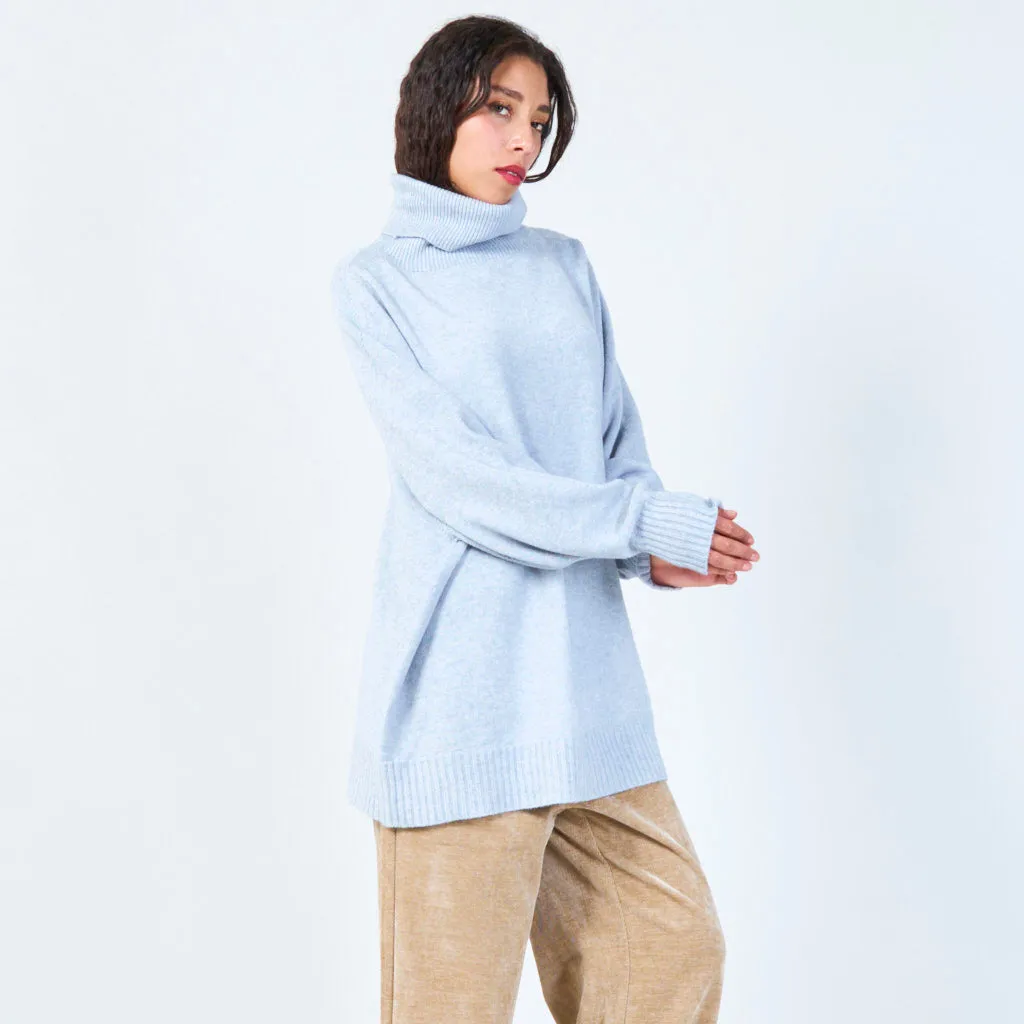 Elegant ribbed collar poncho wholesale