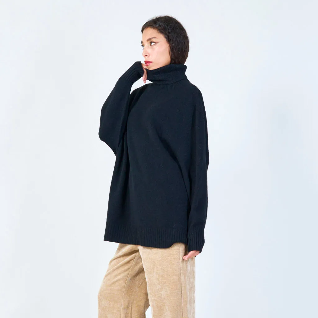 Elegant ribbed collar poncho wholesale