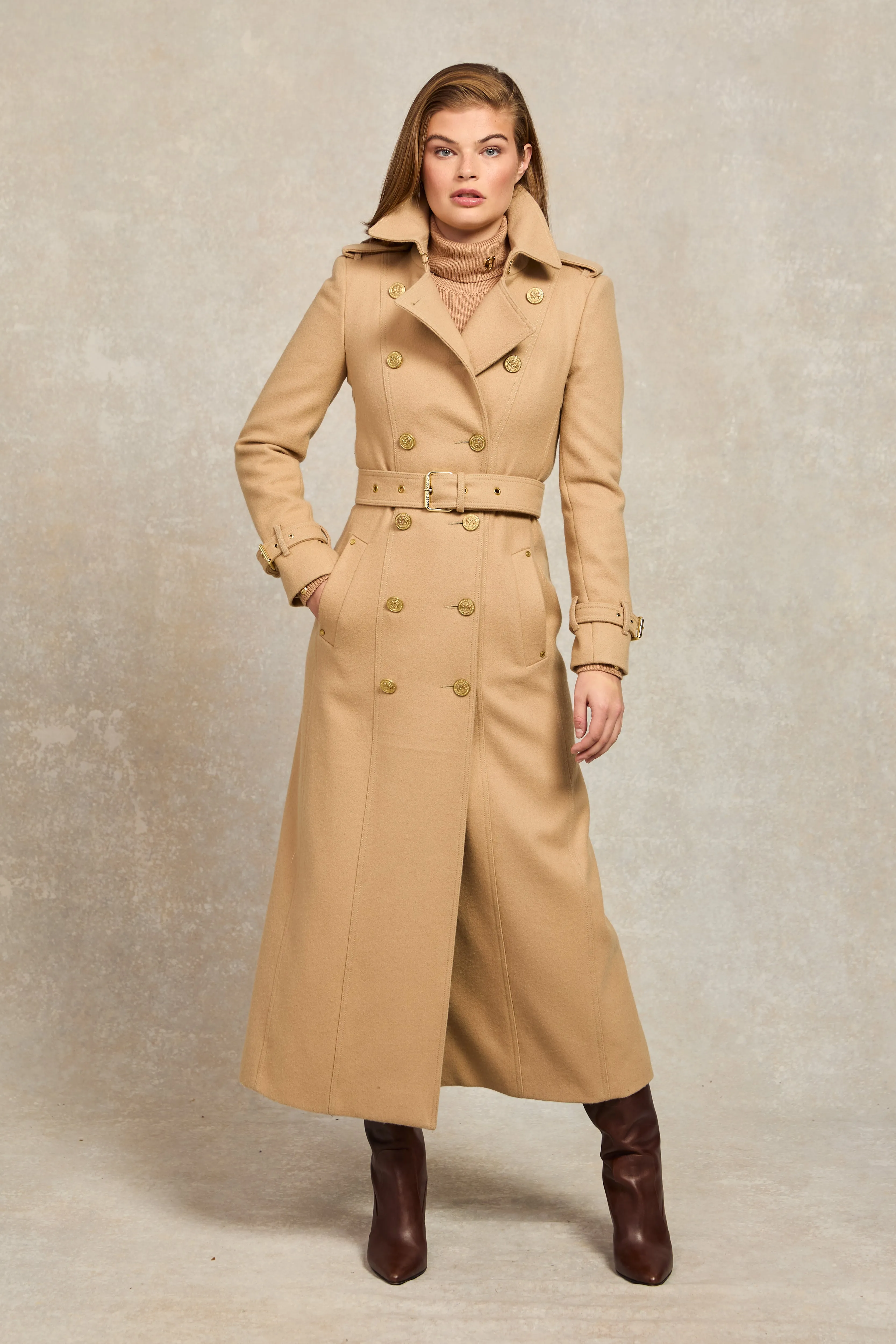 Full Length Marlborough Trench Coat (Camel)