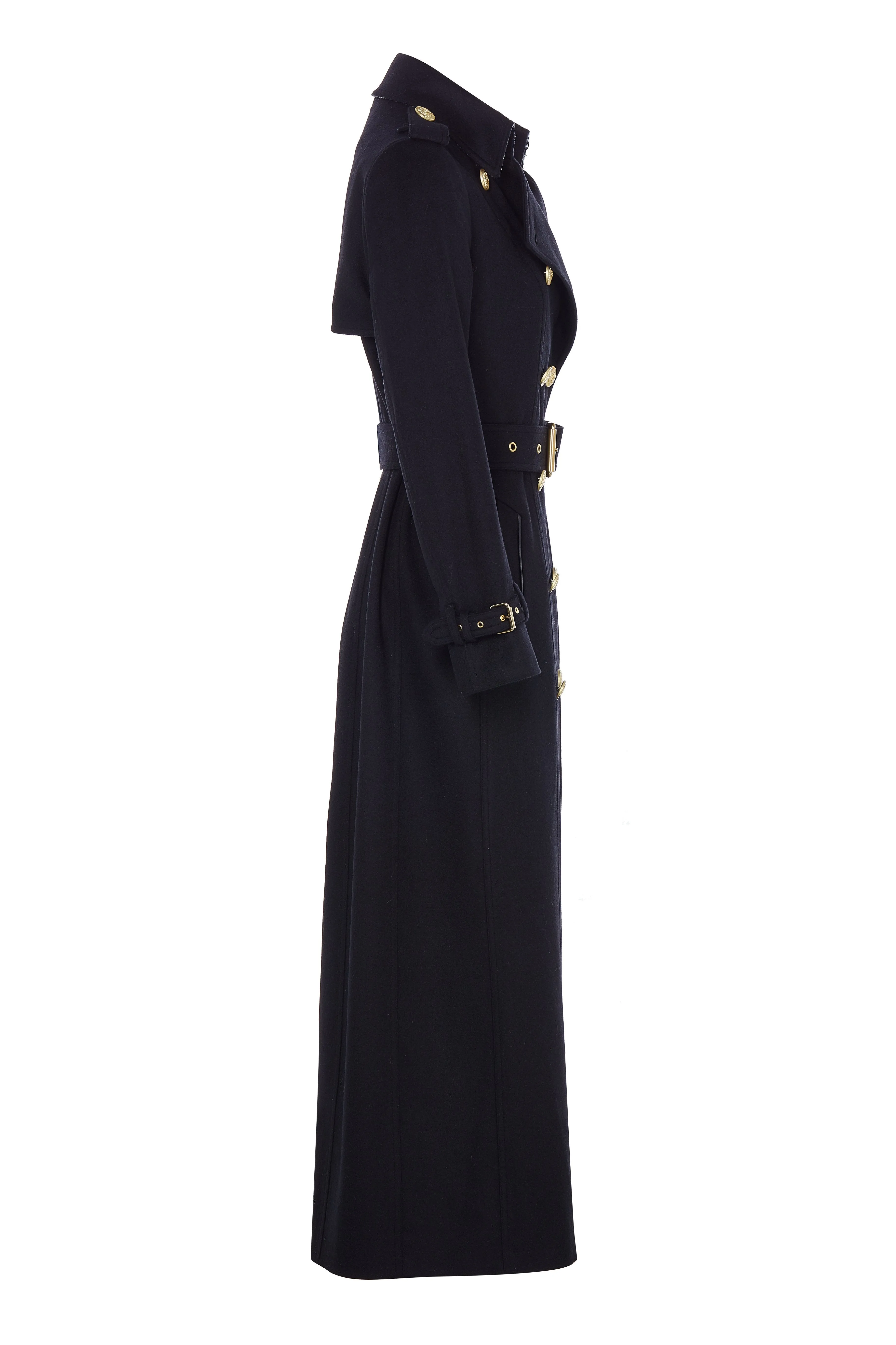 Full Length Marlborough Trench Coat (Soft Black)