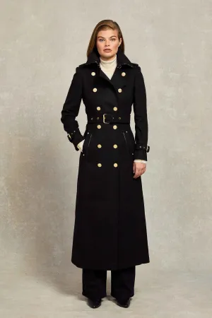 Full Length Marlborough Trench Coat (Soft Black)