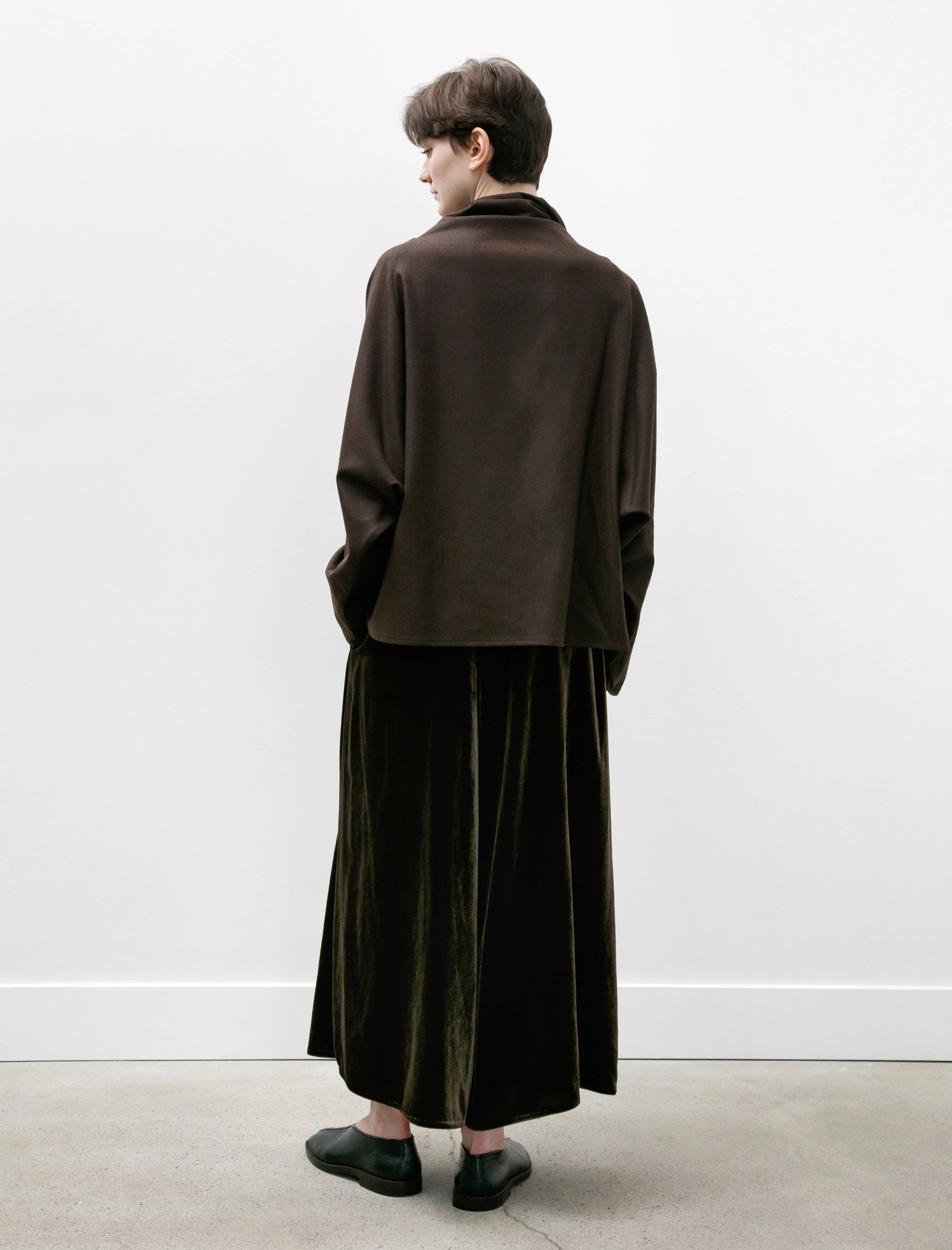 Gaucho Pants Silk Velvet Brown