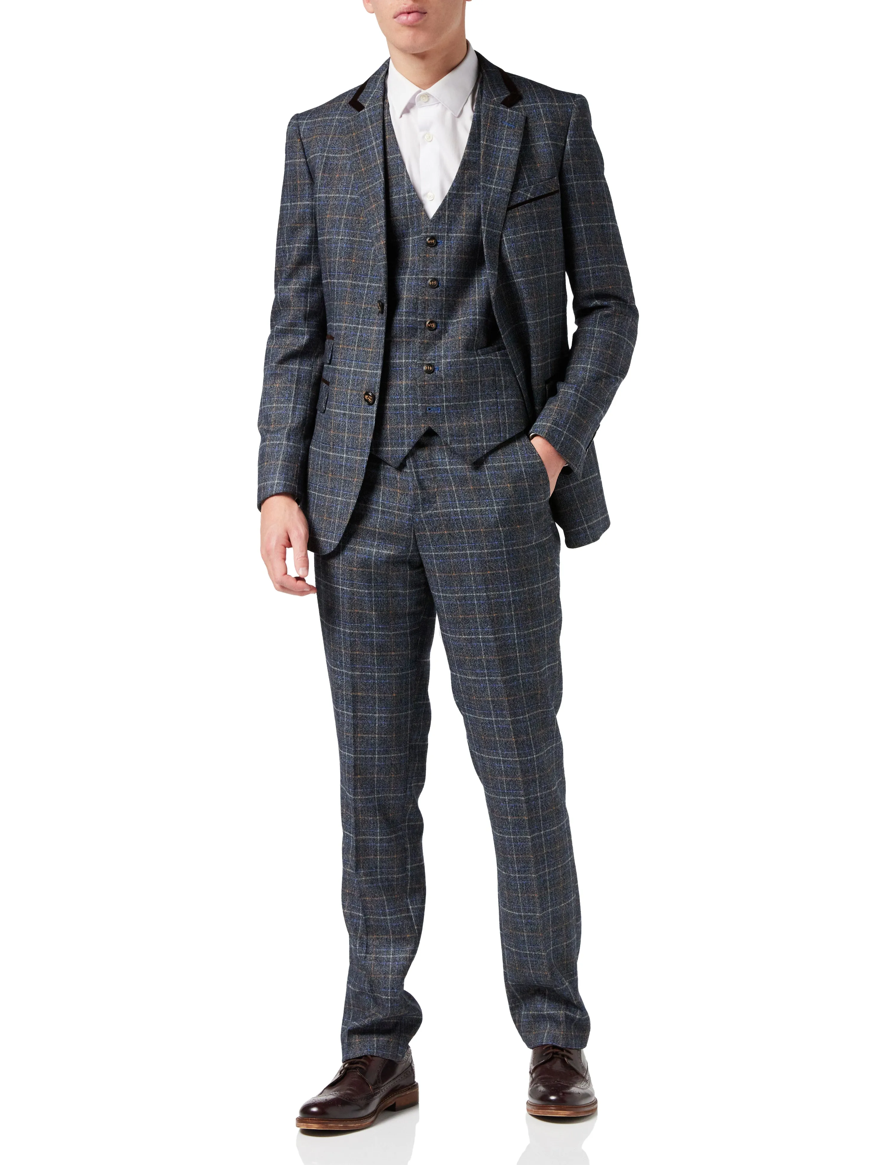 HUGO - TWEED CHECK SUIT IN GREY