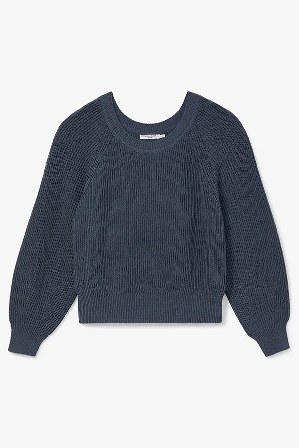 Jo Sweater - Sleek Cotton :: Dusty Indigo