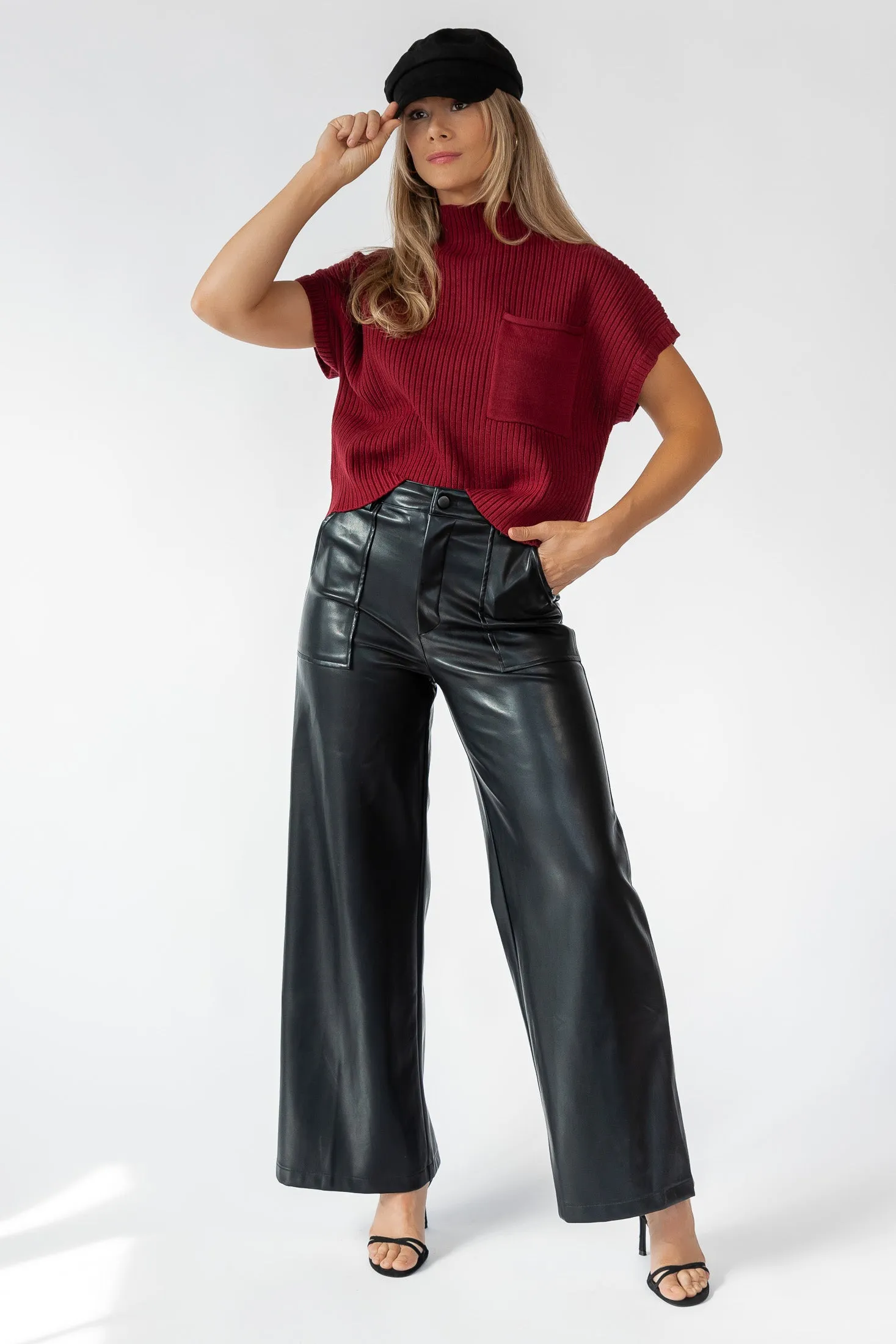 Joliet Ruby Pocket Cropped Sweater - Final Sale