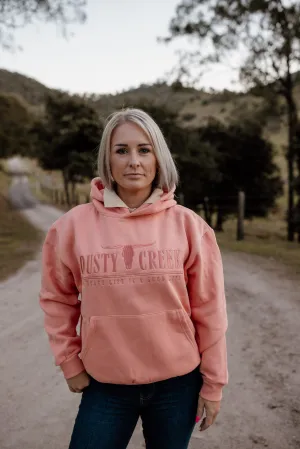 LADIES HOODIE in Rocksalt Pink