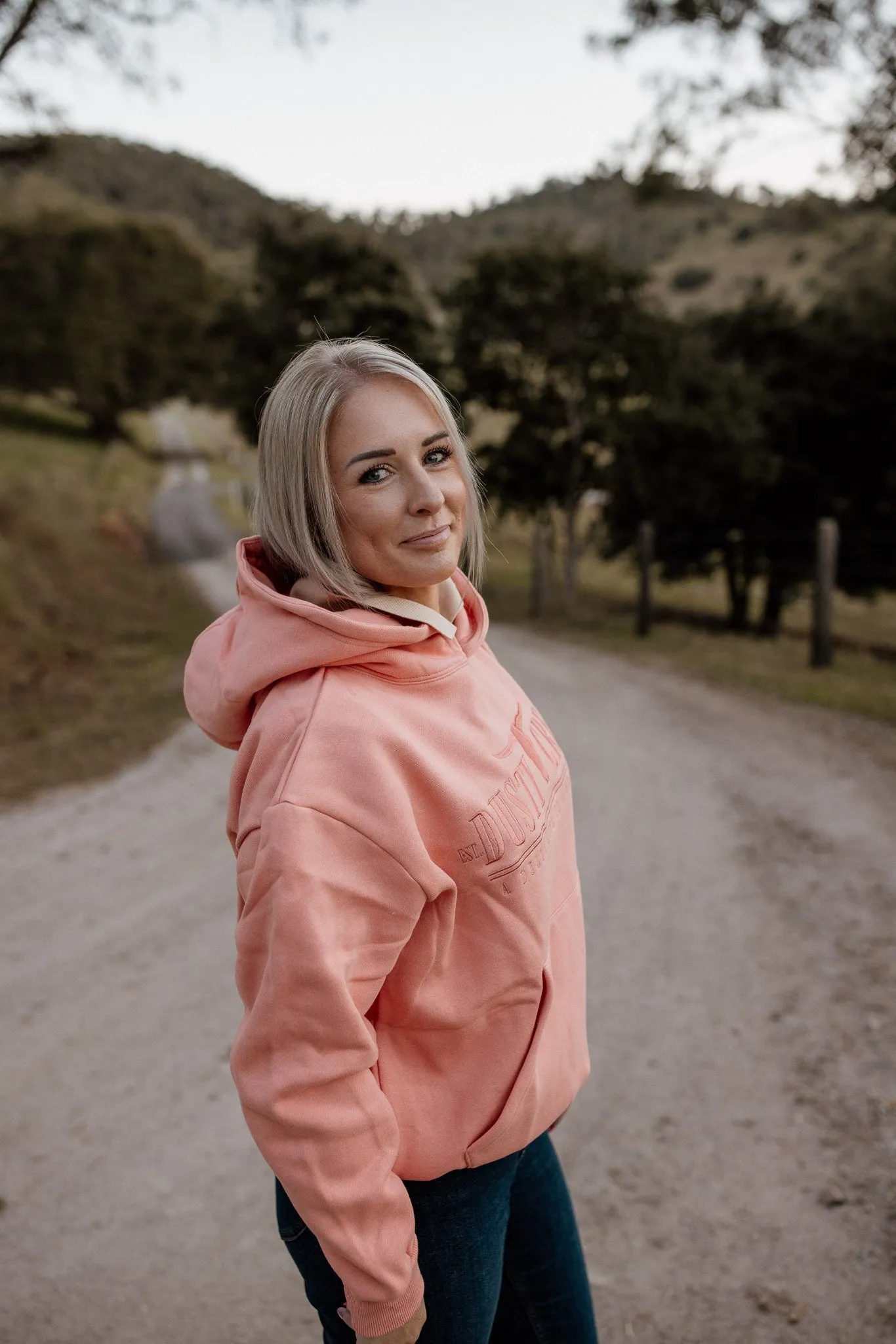 LADIES HOODIE in Rocksalt Pink