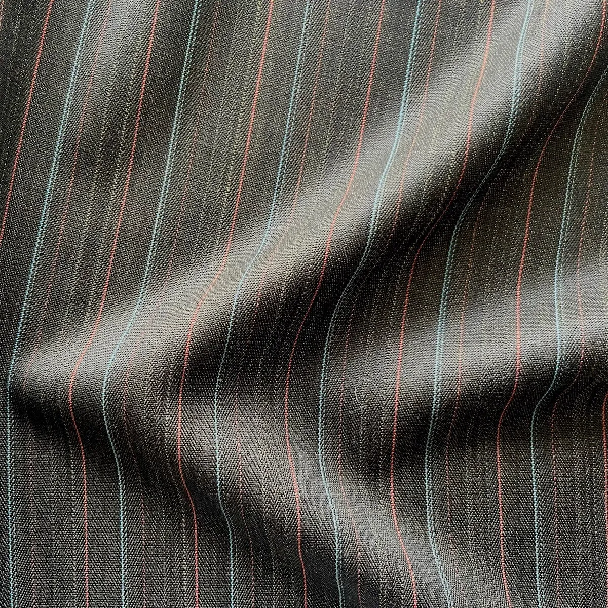 Lighter Weight Cinnamon Pinstriped Wool Twill (Made in Italy)