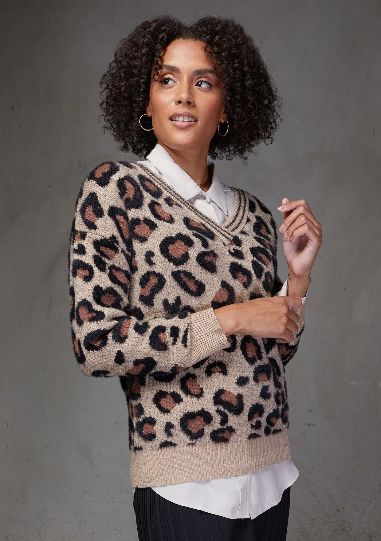 Lucky Leopard Print Sweater