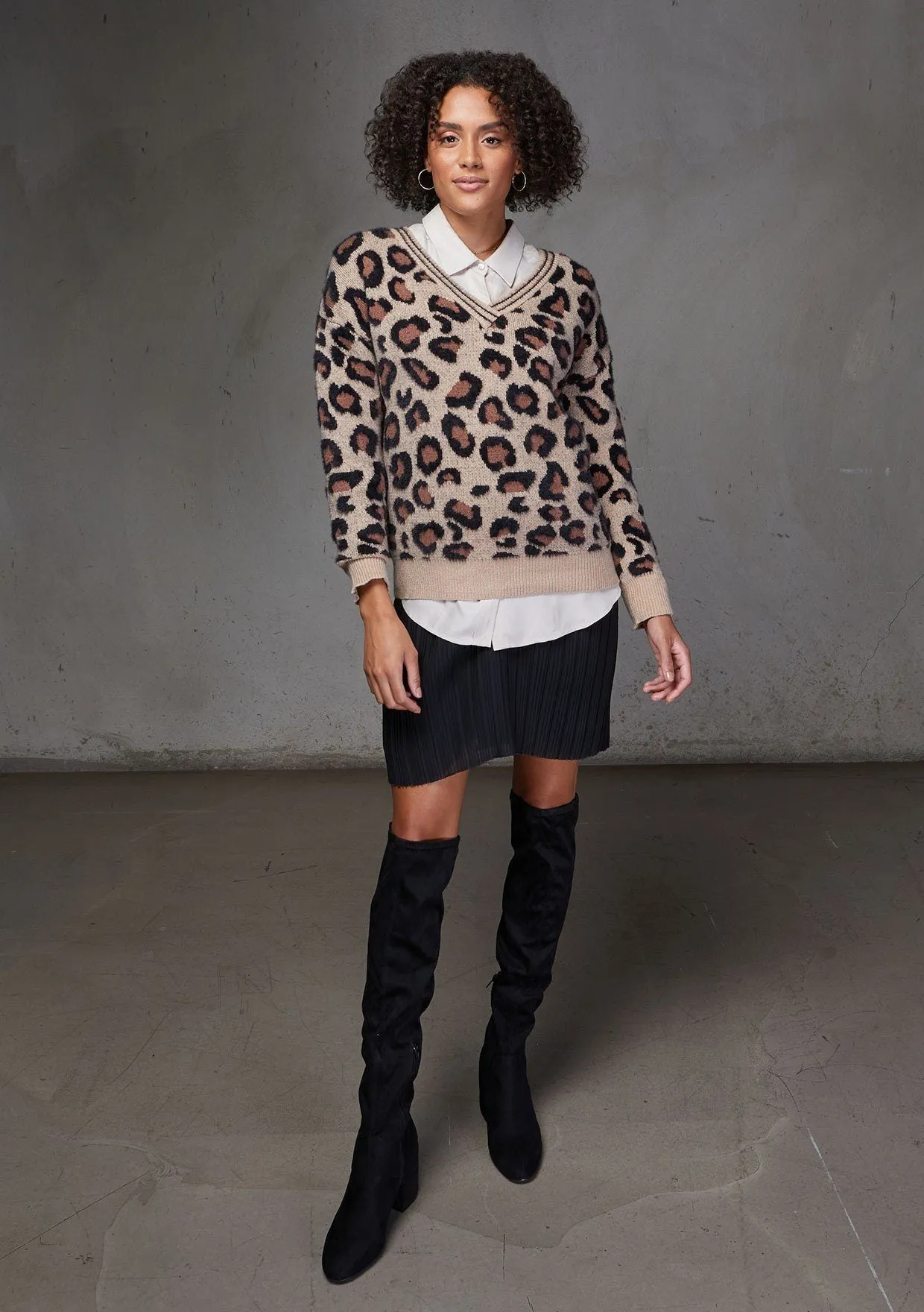 Lucky Leopard Print Sweater