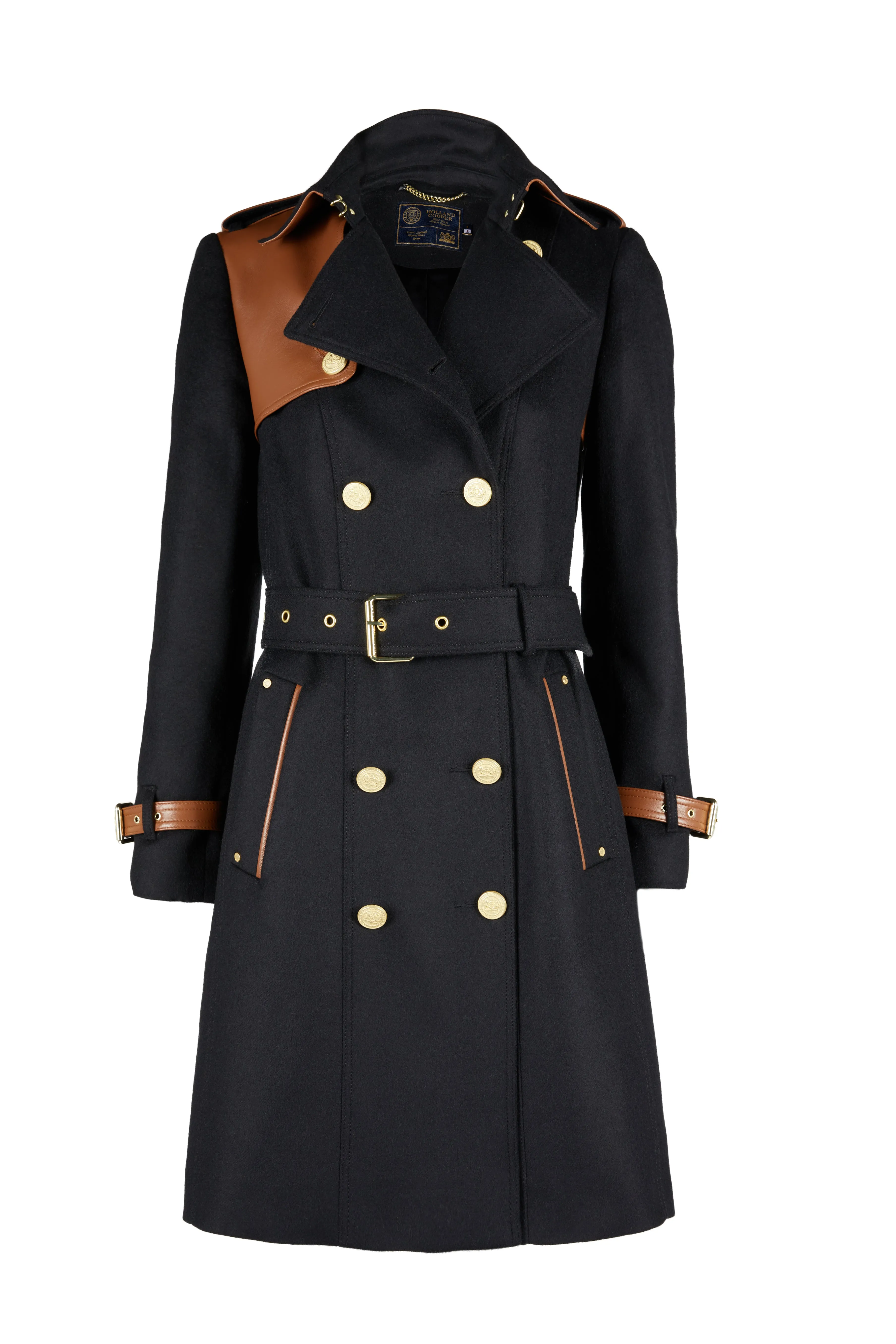 Marlborough Trench Coat (Soft Black Tan)