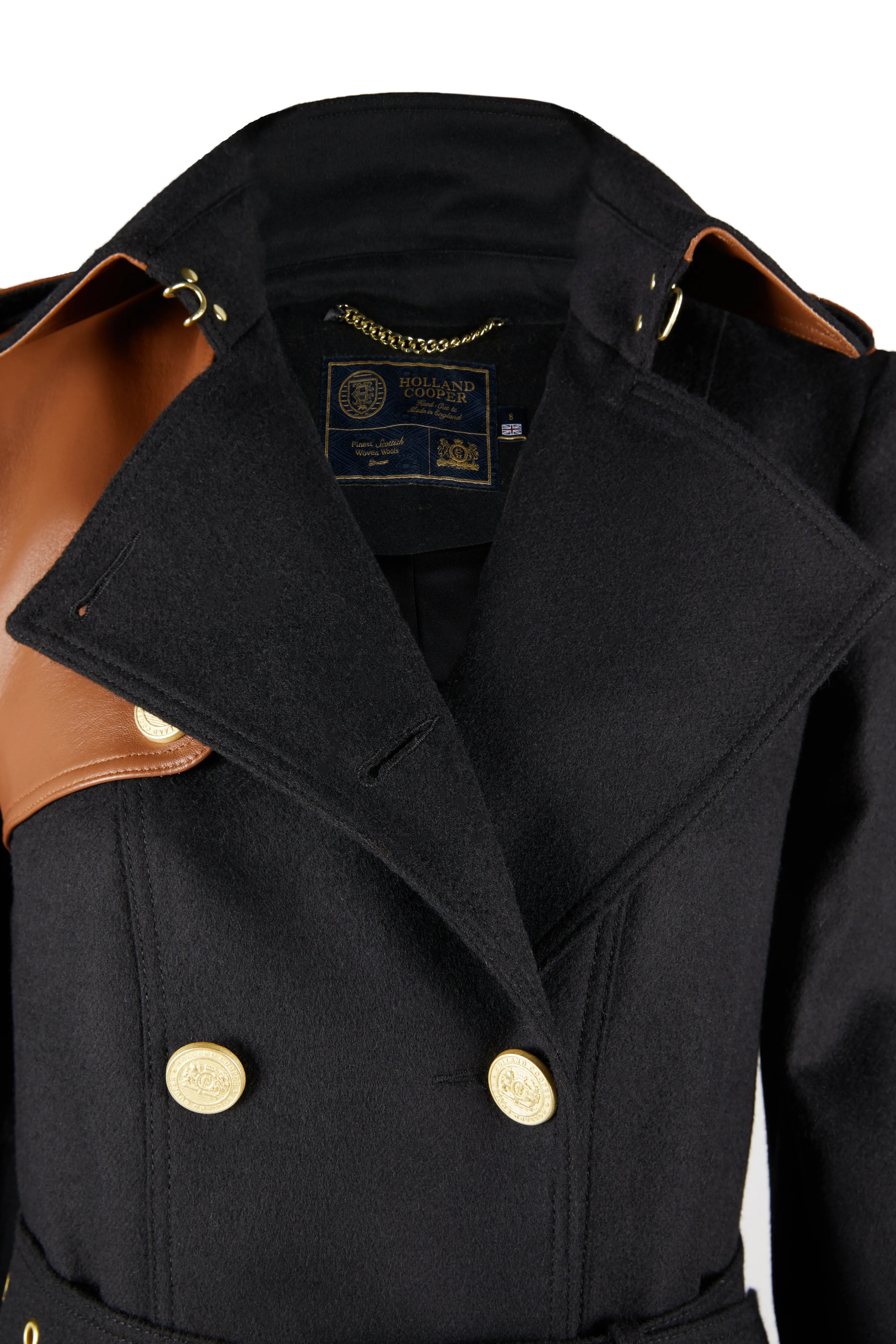 Marlborough Trench Coat (Soft Black Tan)