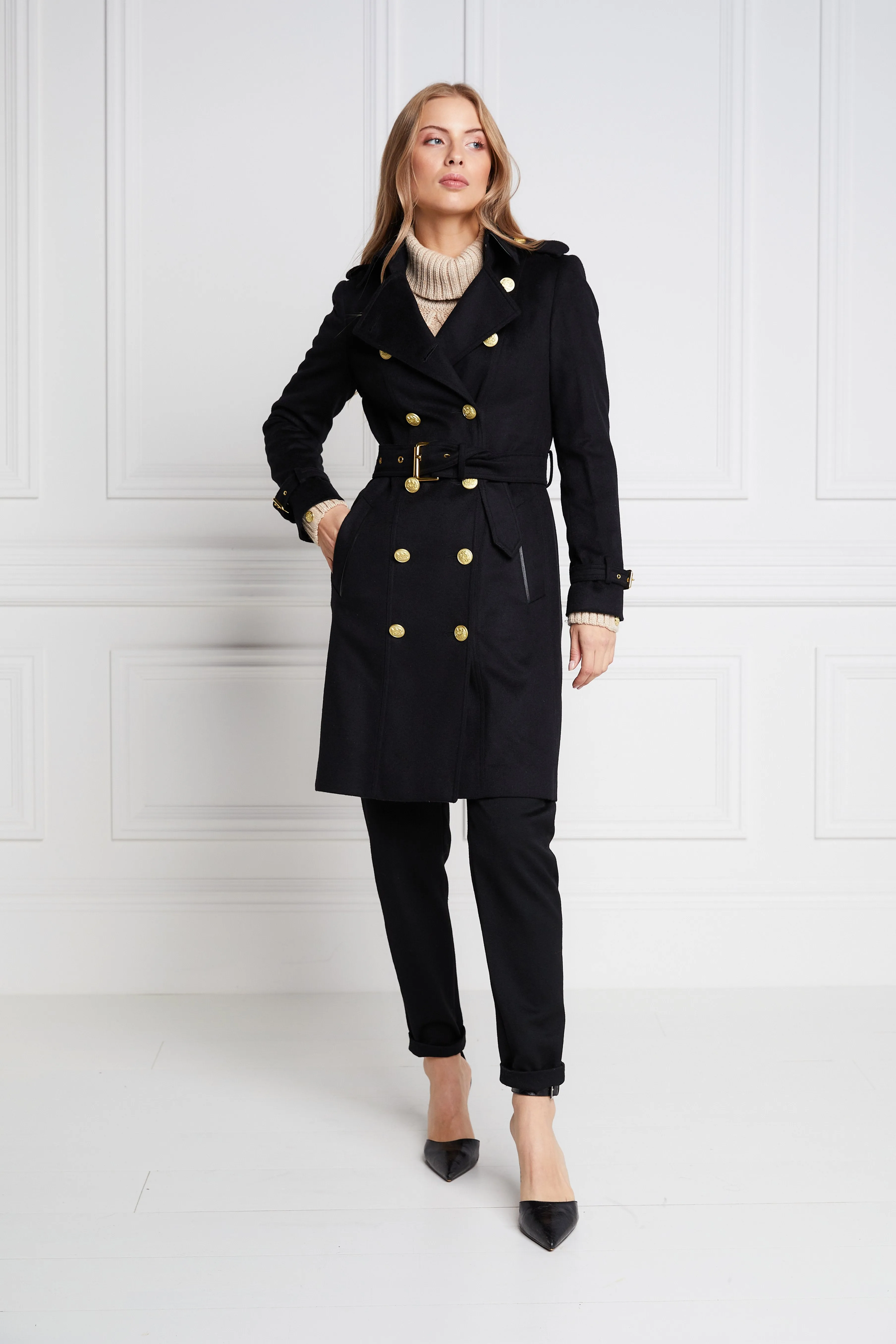 Marlborough Trench Coat (Soft Black)