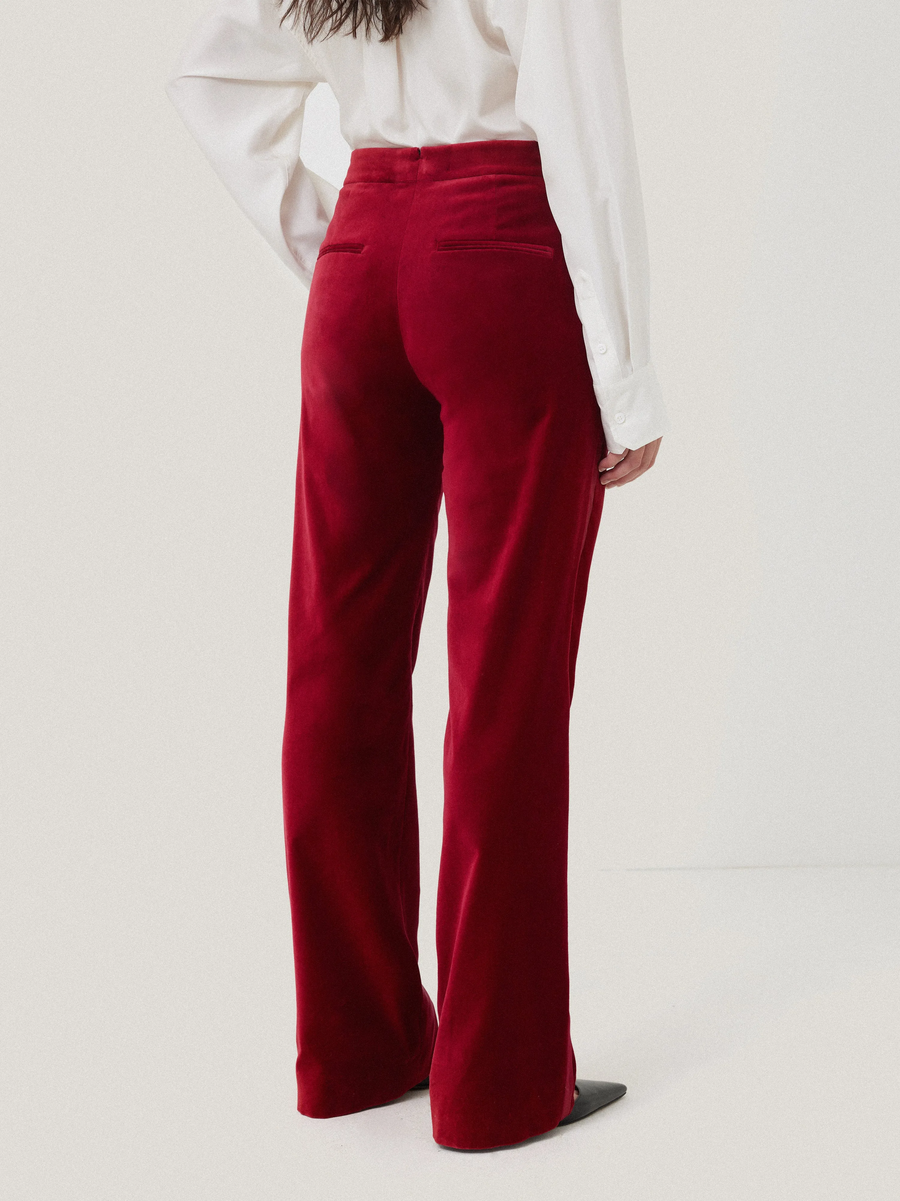 Mason Velvet Trouser | Red