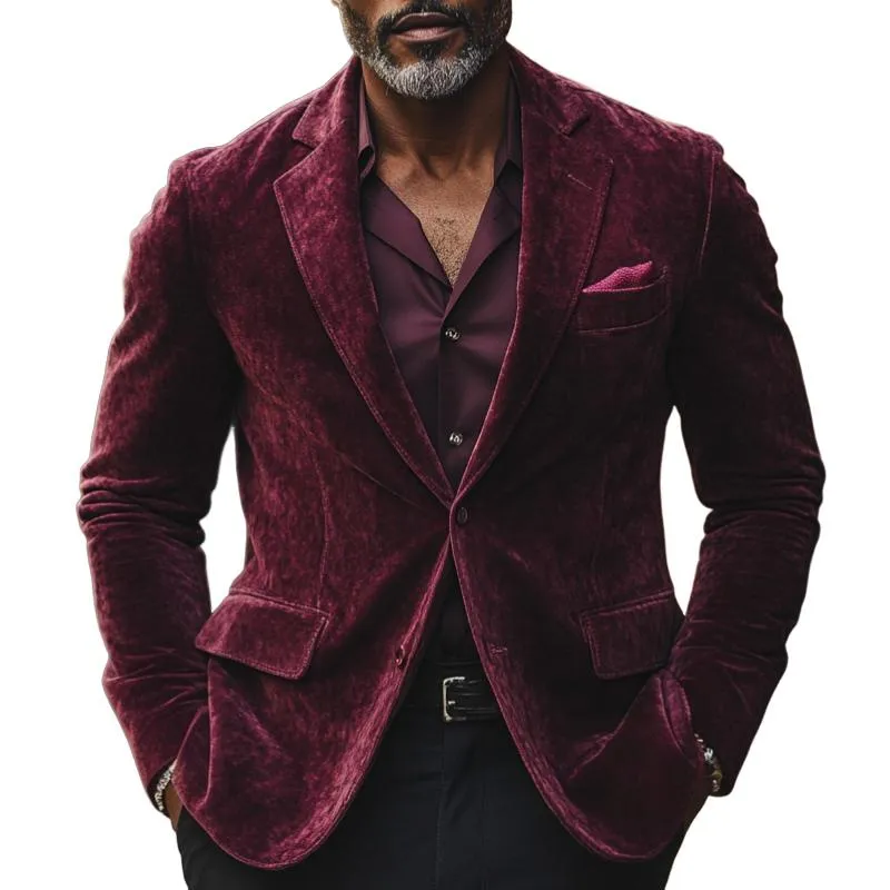 Men's Casual Velvet Blazer 38052364F