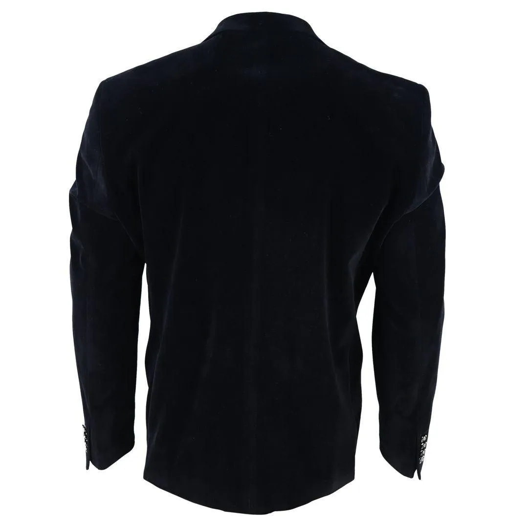 Mens Soft Velvet 1 Button Dinner Jacket Tuxedo Blazer Smart Casual Tailored Fit