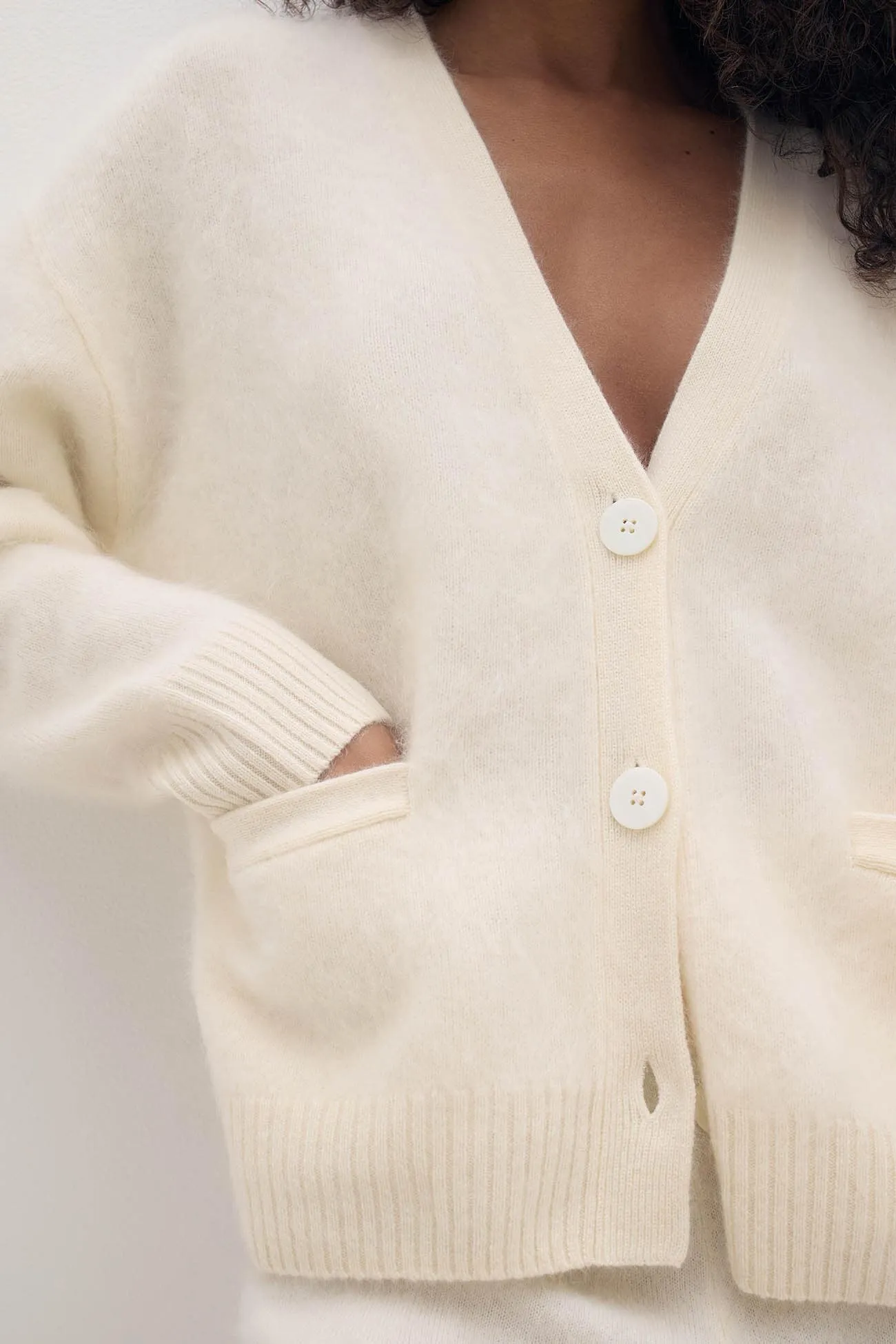 MICHAELA BRUSHED CASHMERE CARDIGAN