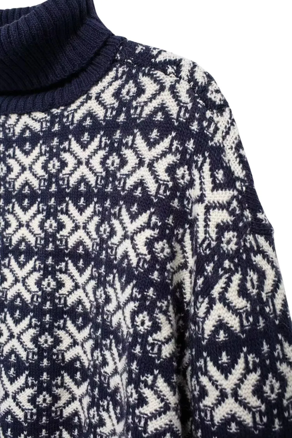 'Ned 'Sleek High-Neck Jacquard Knit Sweater