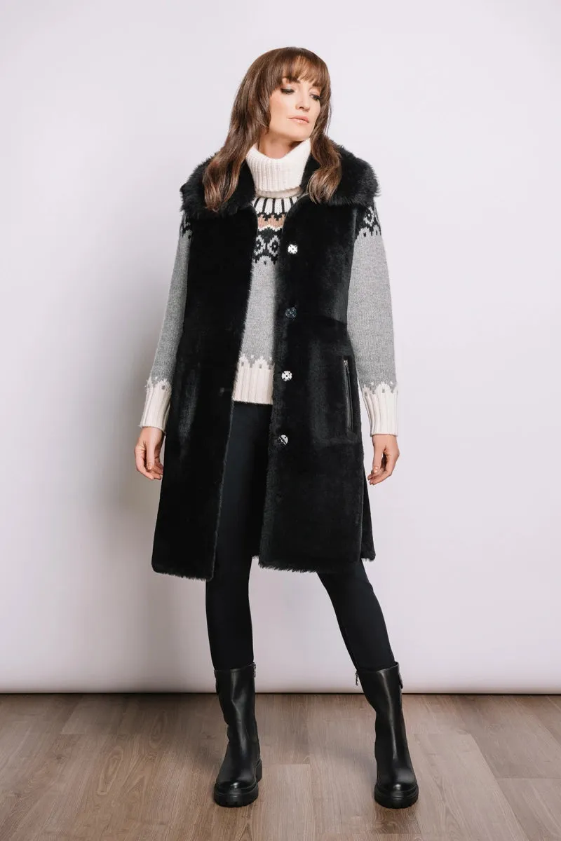 Palma Reversible Leather & Shearling Vest