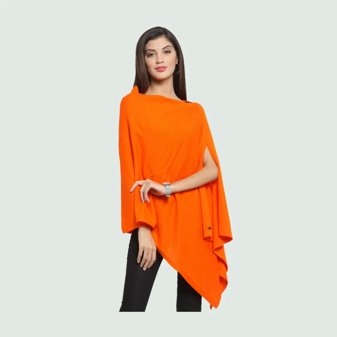 Paprika Knitted Poncho | 100% Premium Cotton