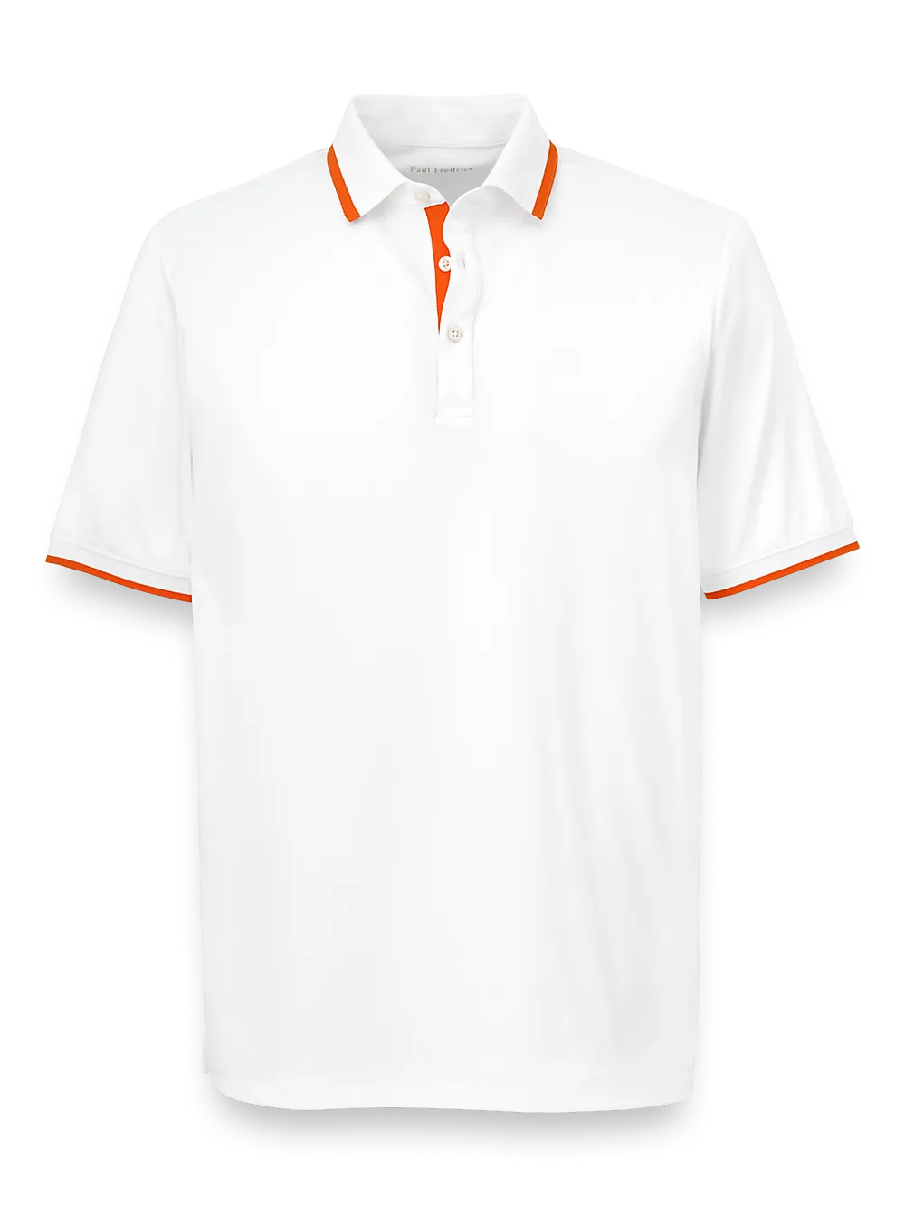 Performance Blend Three Button Polo - White/coral