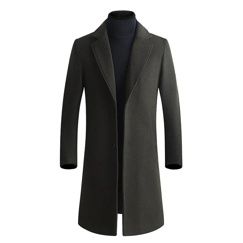 Plain wool trench coat Men