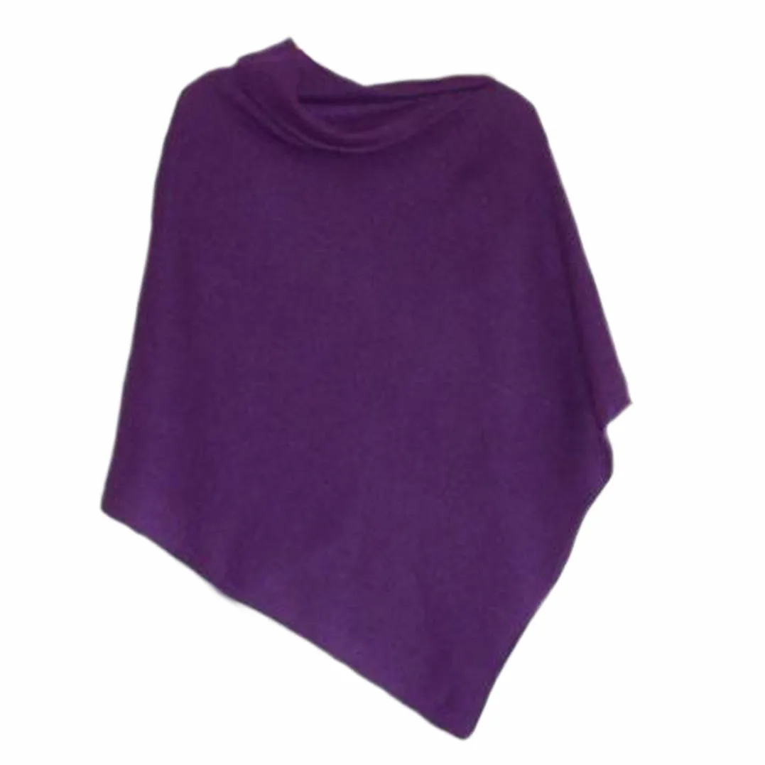 Poncho Soft Merino Lambswool Lupin Purple