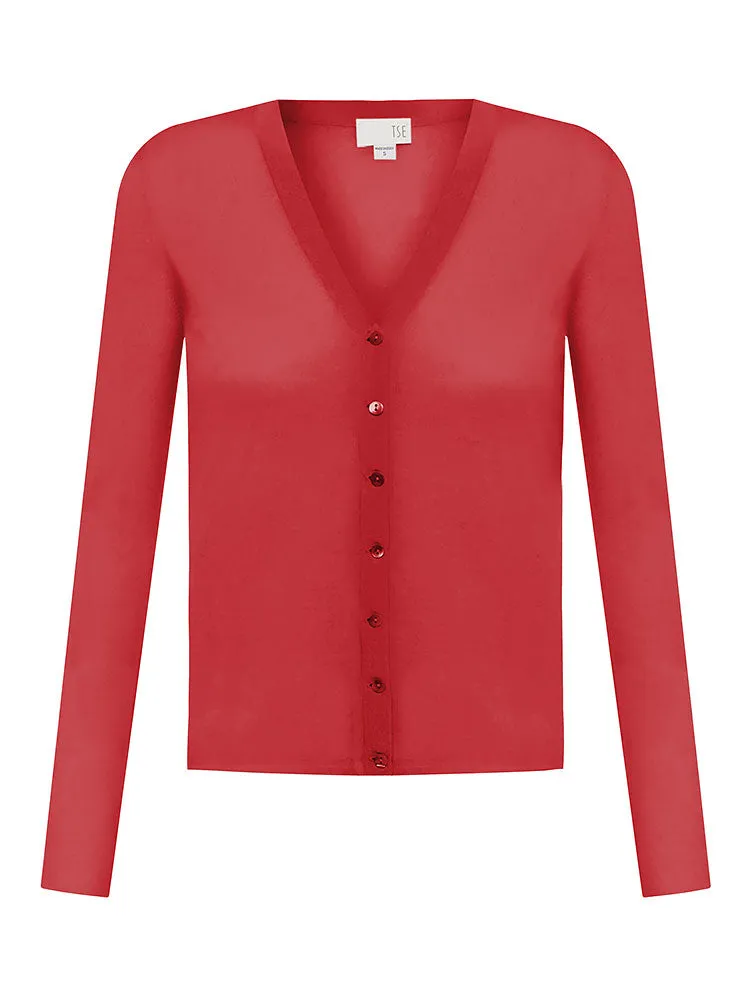 SHAPED CLASSIC CASHMERE V-NECK CARDIGAN