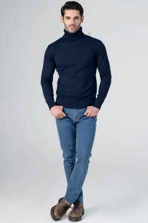 Signature Turtle Neck Navy