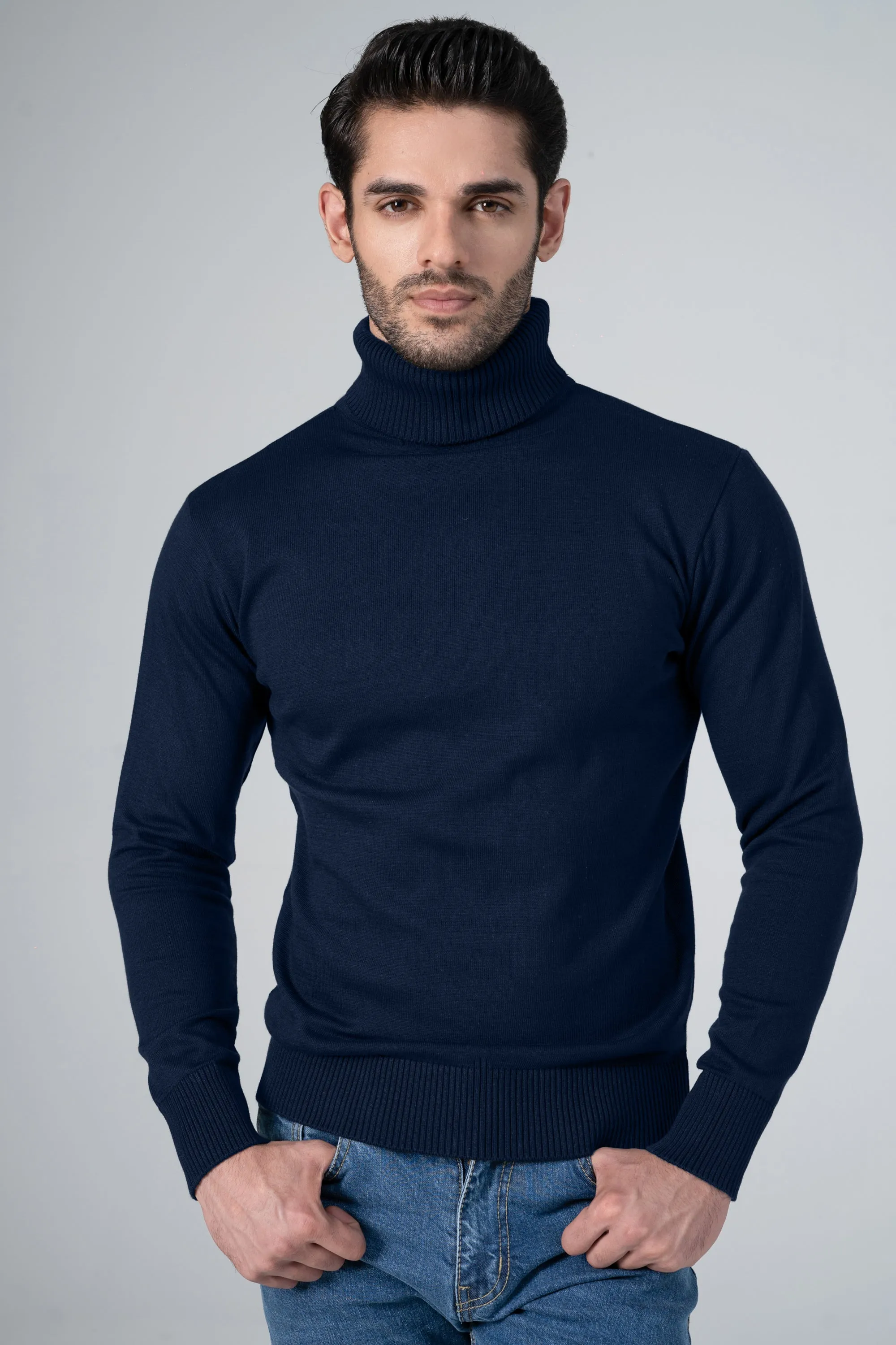 Signature Turtle Neck Navy