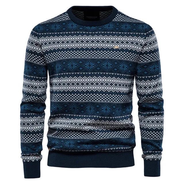 Spliced Cotton Men's Sweater