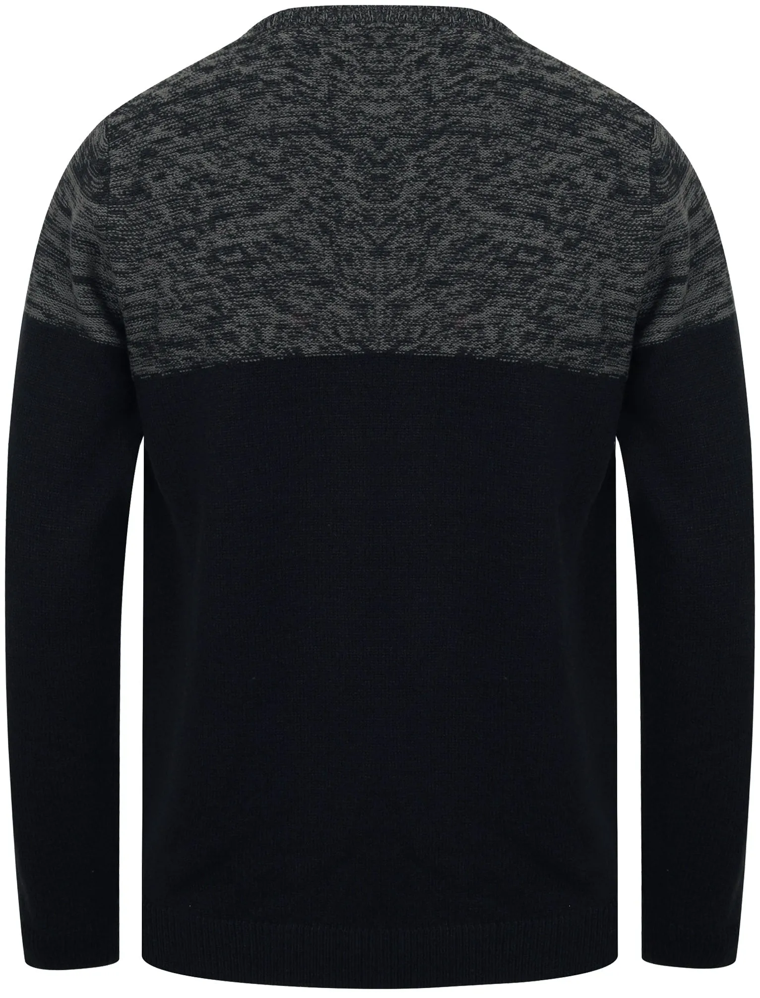 Squirrel Colour Block Knitted Jumper in Dark Navy / Castlerock Twist - Kensington Eastside