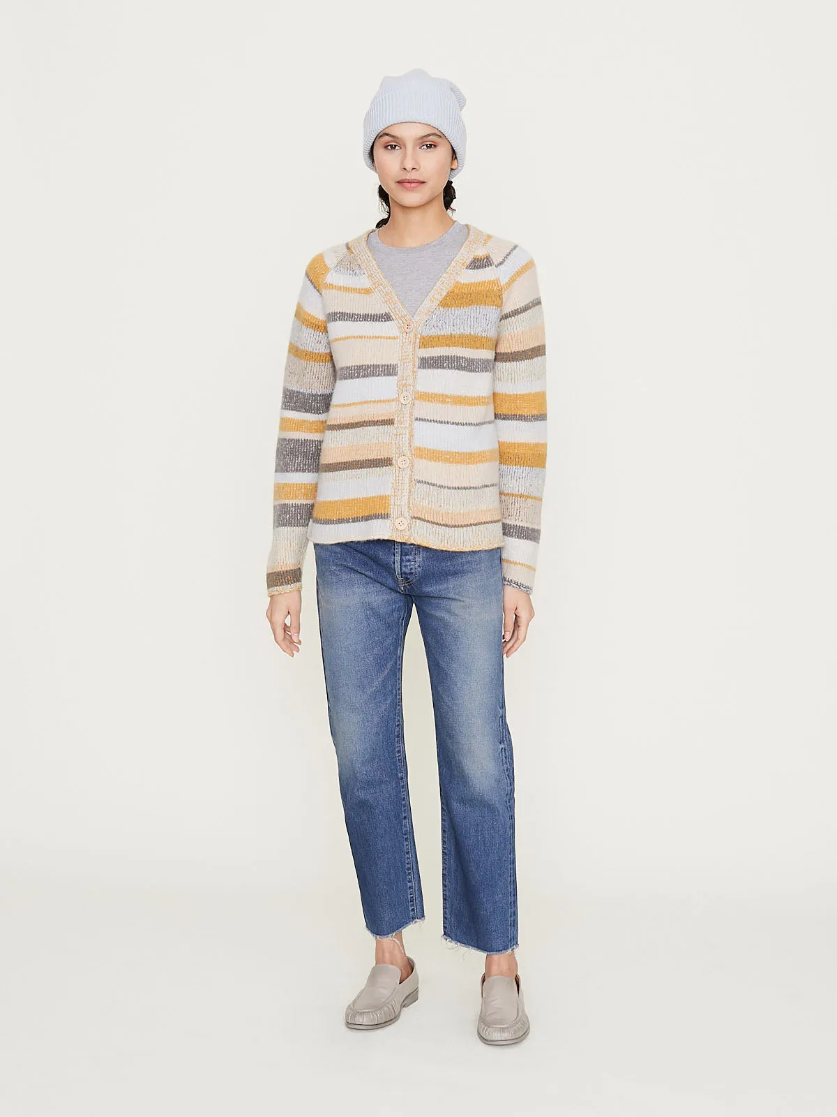 Stripe Super Soft Womens Cardi in Multi