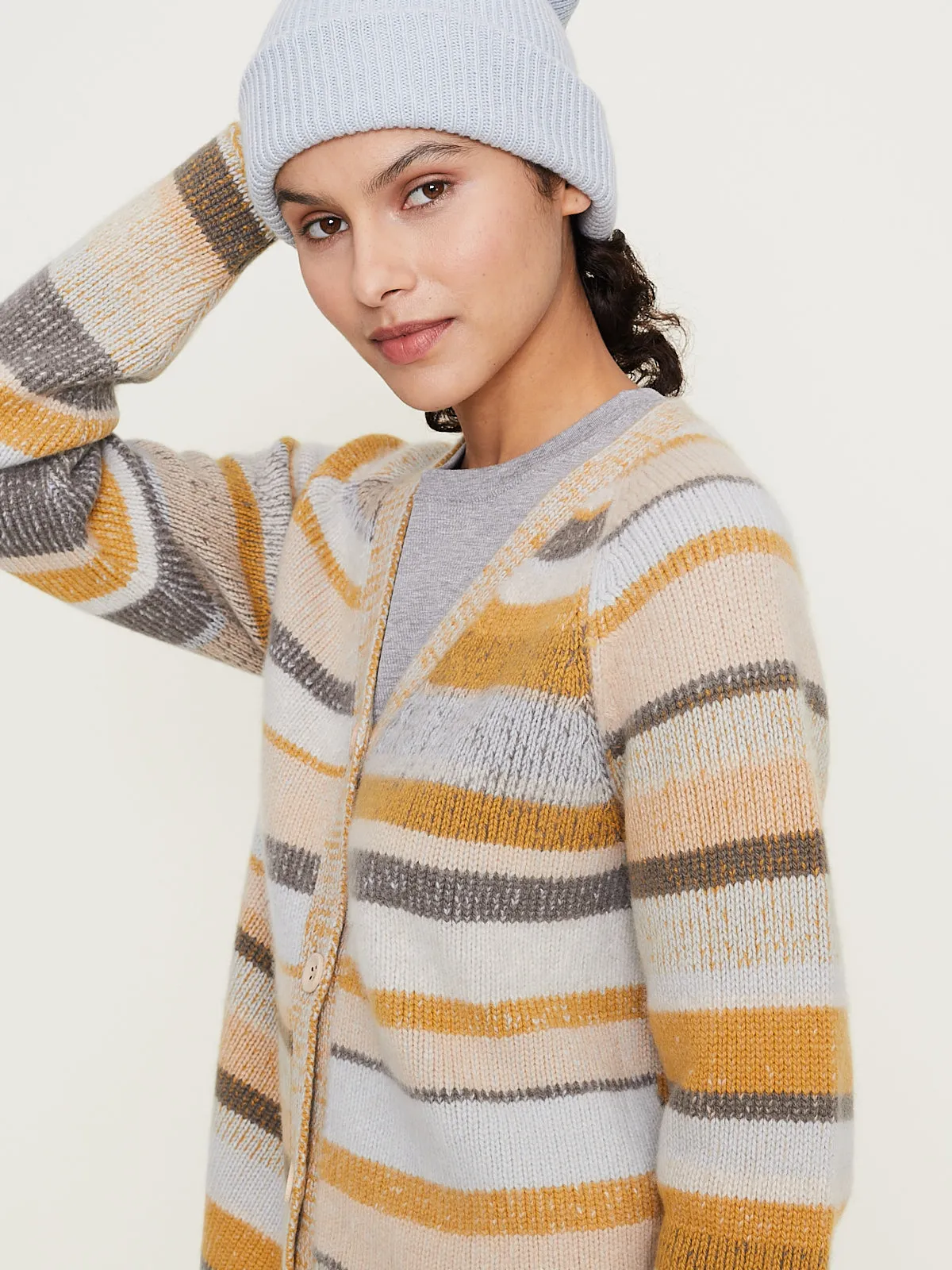 Stripe Super Soft Womens Cardi in Multi