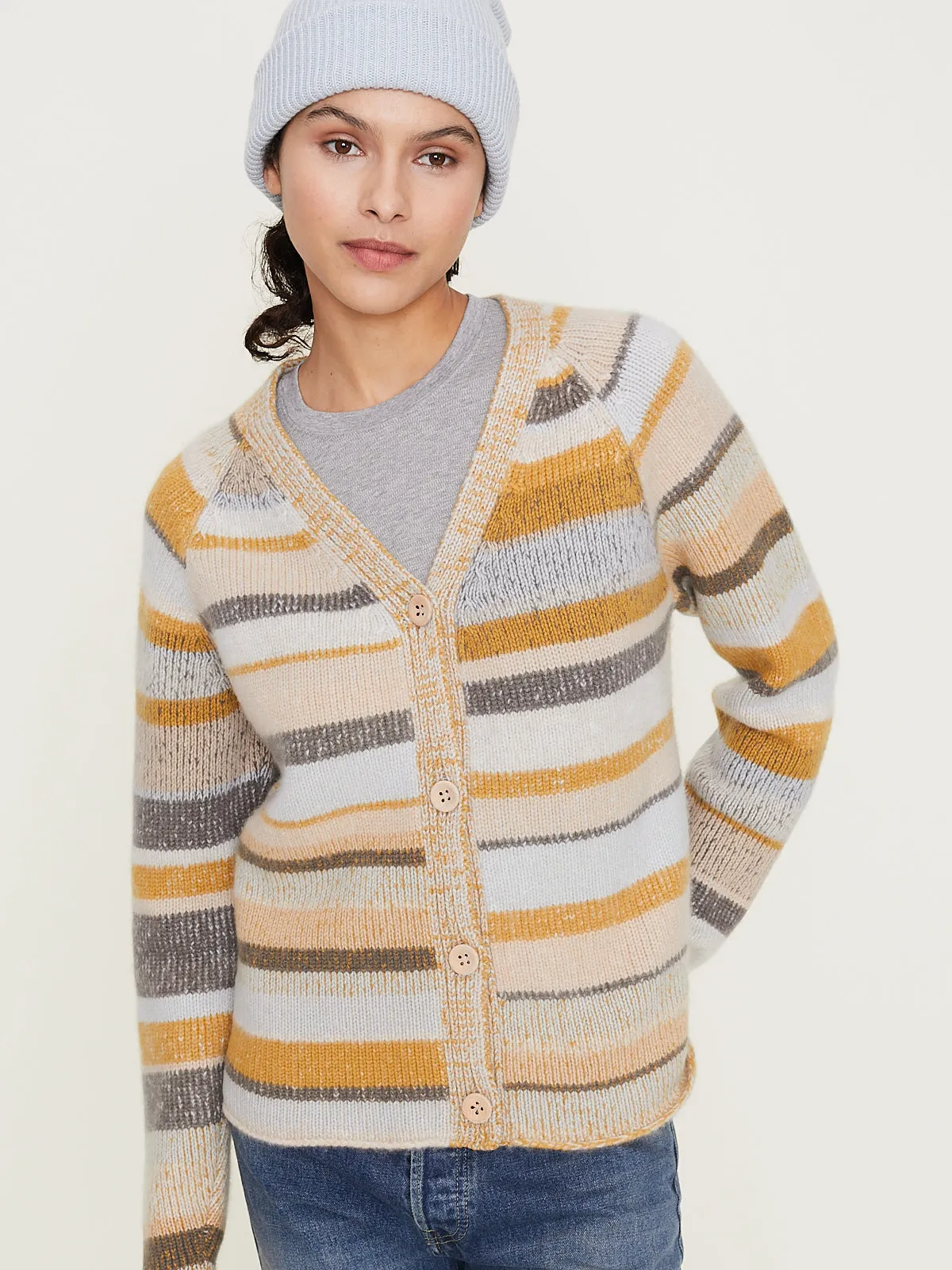 Stripe Super Soft Womens Cardi in Multi