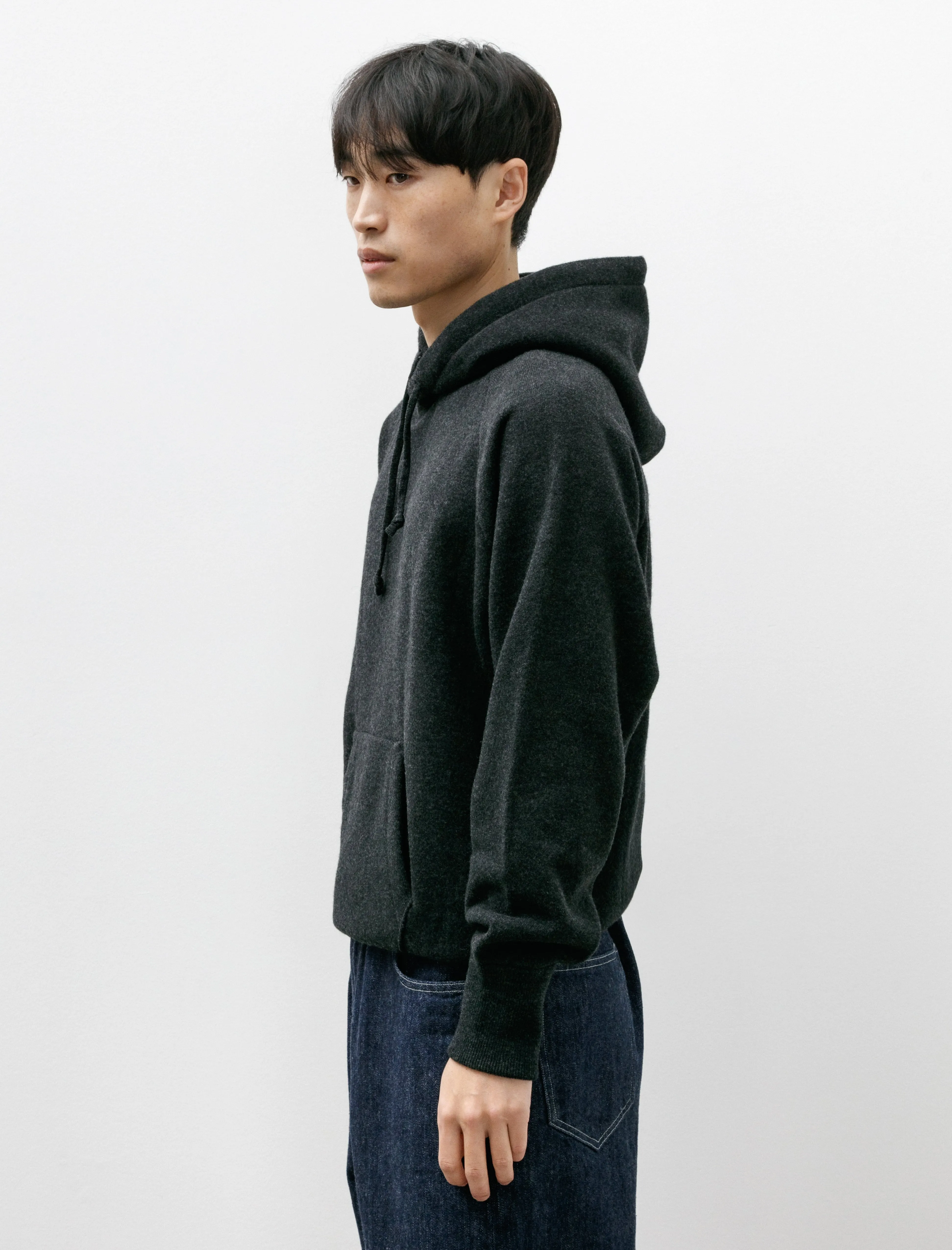 Super 160s Pullover Hoodie Charcoal